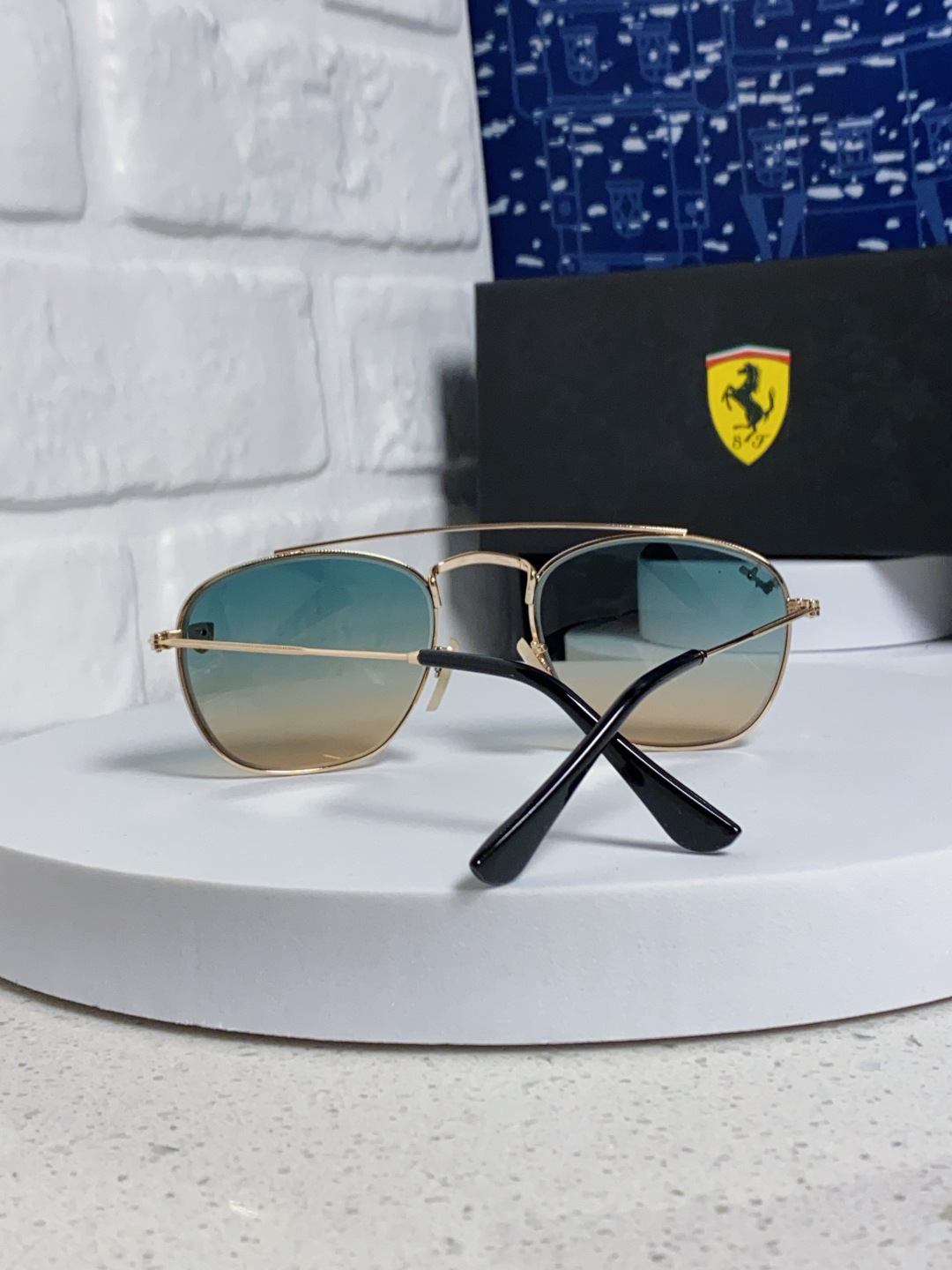 RayBan雷朋&法拉利联名 2025新款双梁小框复古个性 前卫 墨镜潮酷模特款板材高质感物美 RB35