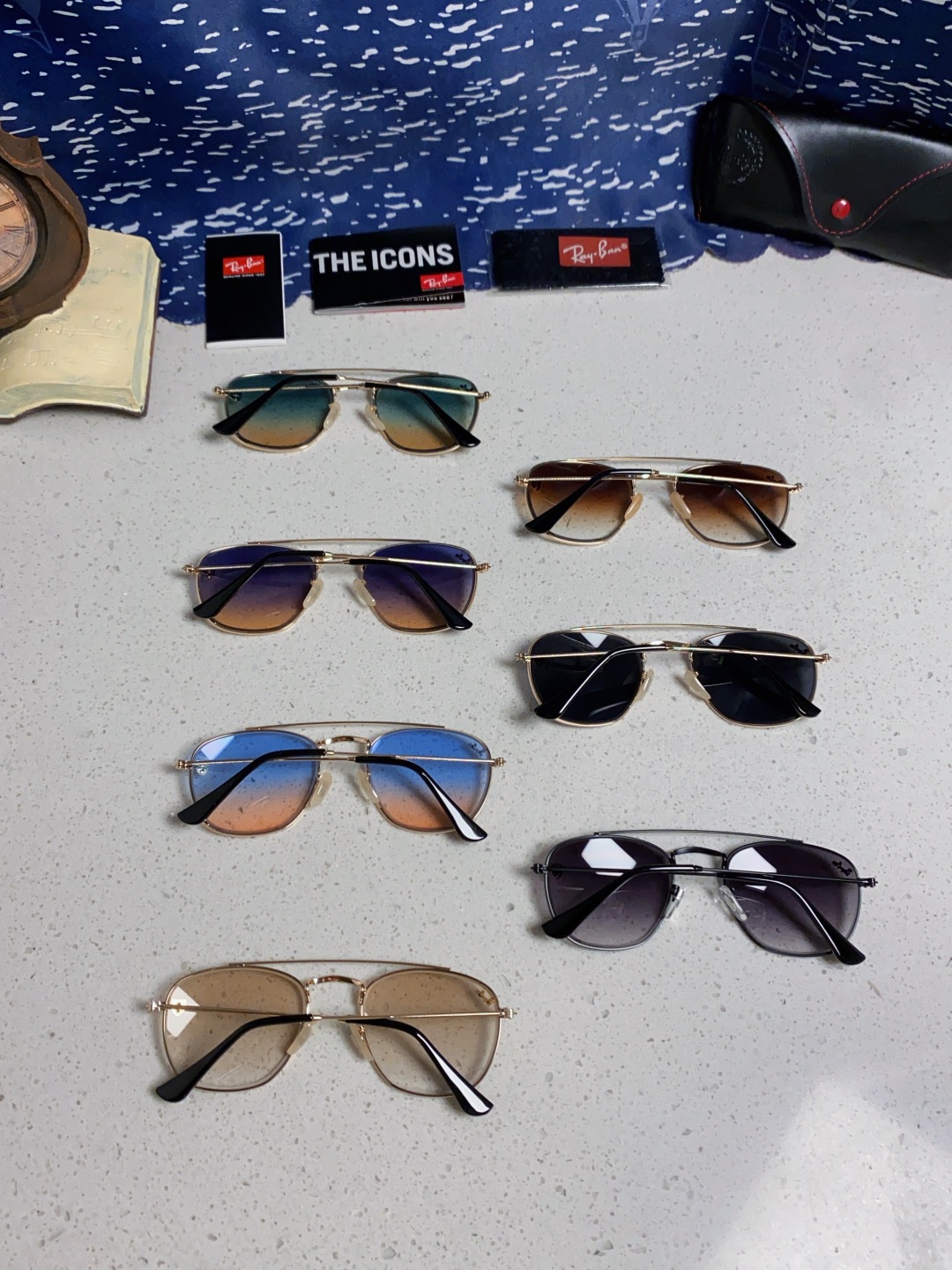 RayBan雷朋&法拉利联名 2025新款双梁小框复古个性 前卫 墨镜潮酷模特款板材高质感物美 RB35