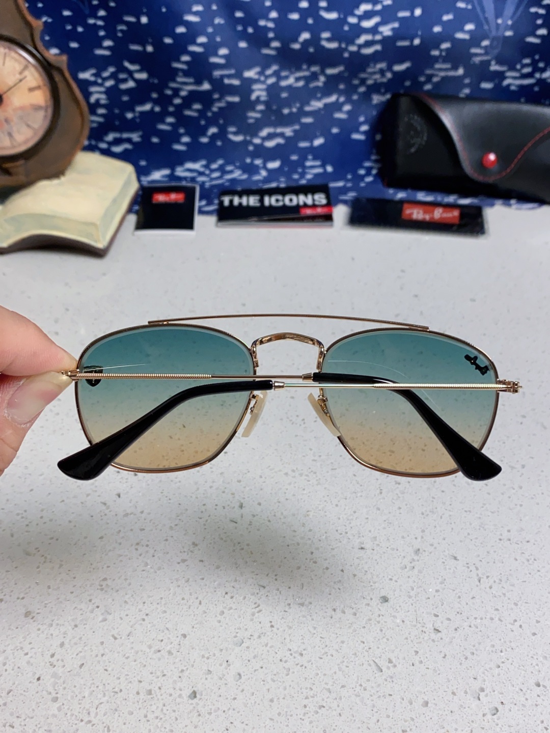 RayBan雷朋&法拉利联名 2025新款双梁小框复古个性 前卫 墨镜潮酷模特款板材高质感物美 RB35