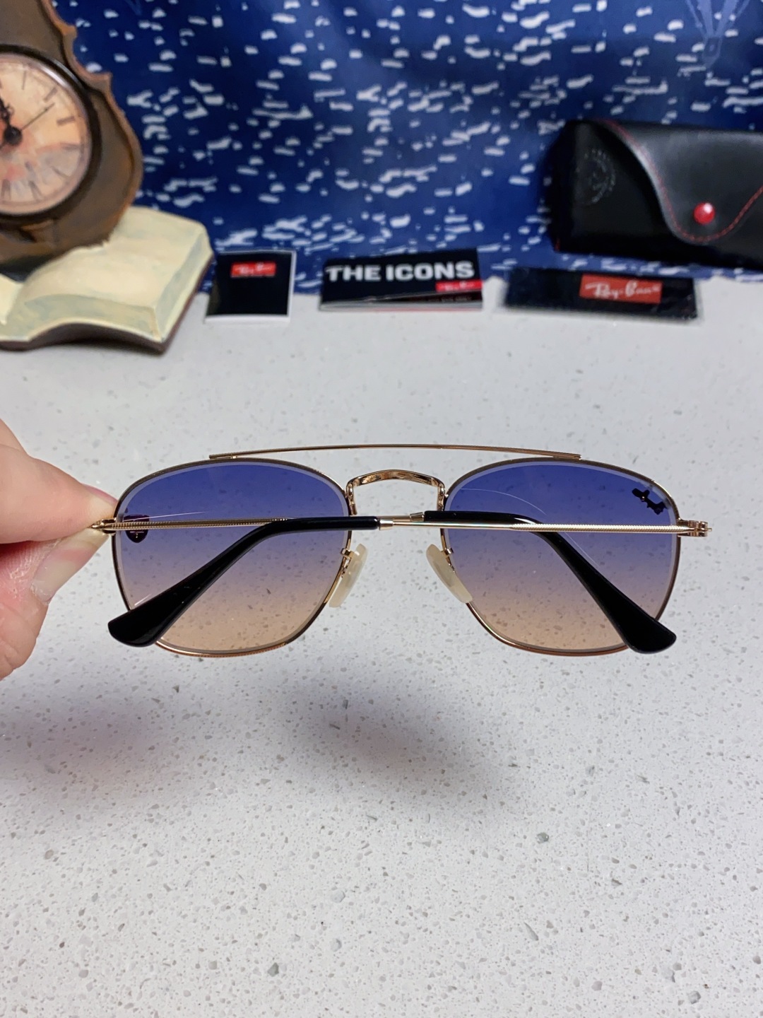 RayBan雷朋&法拉利联名 2025新款双梁小框复古个性 前卫 墨镜潮酷模特款板材高质感物美 RB35