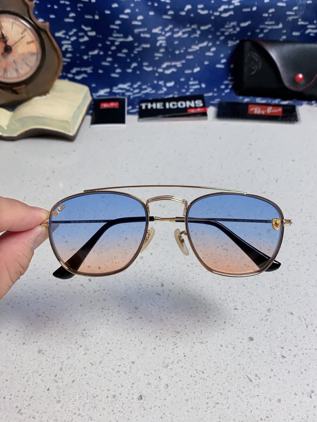 RayBan雷朋&法拉利联名 2025新款双梁小框复古个性 前卫 墨镜潮酷模特款板材高质感物美 RB35