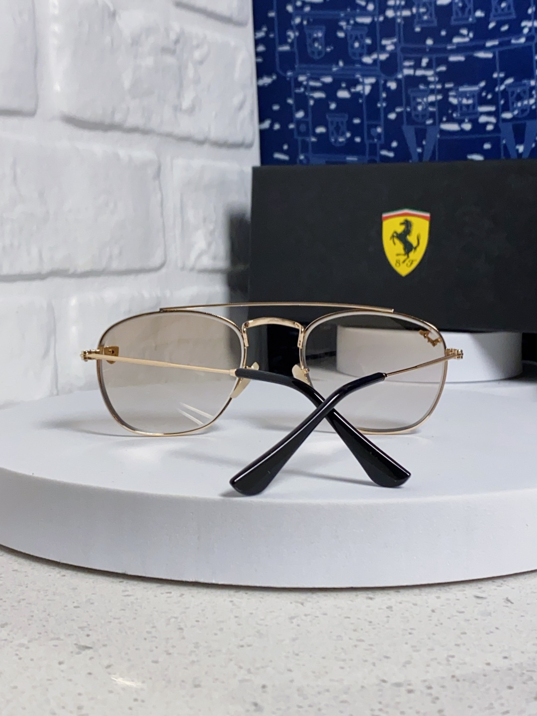 RayBan雷朋&法拉利联名 2025新款双梁小框复古个性 前卫 墨镜潮酷模特款板材高质感物美 RB35