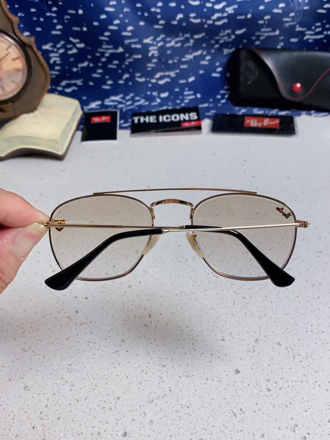 RayBan雷朋&法拉利联名 2025新款双梁小框复古个性 前卫 墨镜潮酷模特款板材高质感物美 RB35