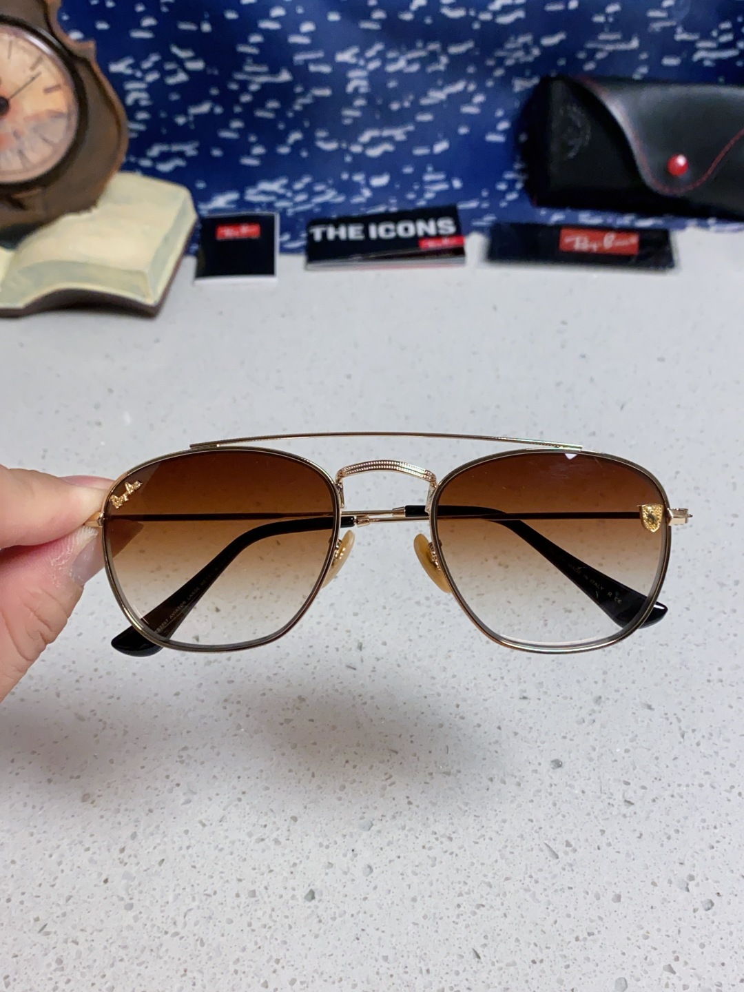 RayBan雷朋&法拉利联名 2025新款双梁小框复古个性 前卫 墨镜潮酷模特款板材高质感物美 RB35