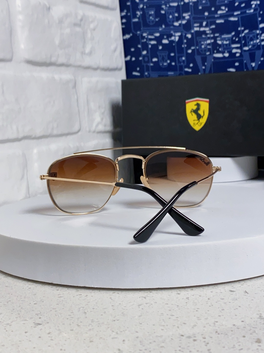 RayBan雷朋&法拉利联名 2025新款双梁小框复古个性 前卫 墨镜潮酷模特款板材高质感物美 RB35