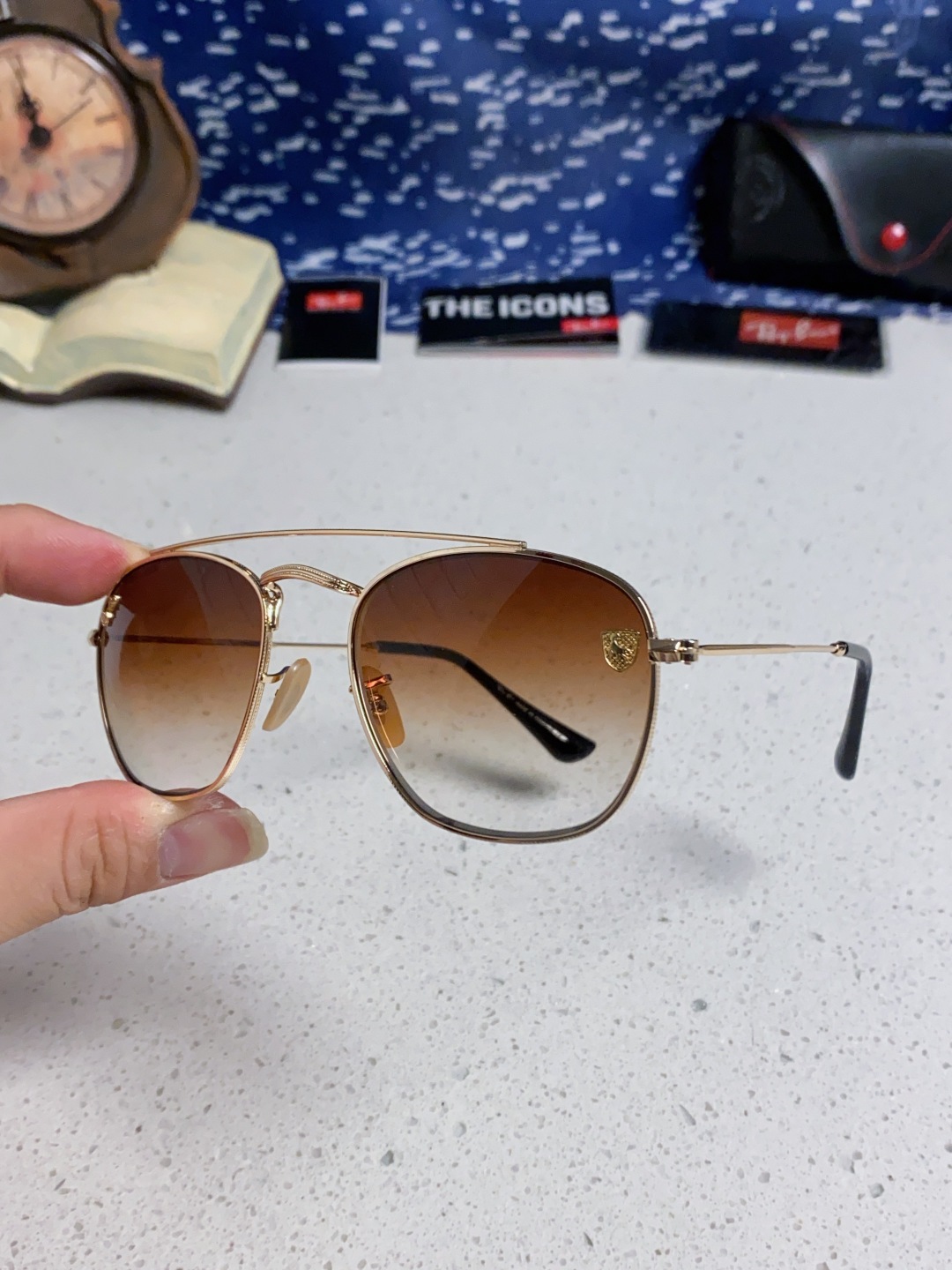 RayBan雷朋&法拉利联名 2025新款双梁小框复古个性 前卫 墨镜潮酷模特款板材高质感物美 RB35