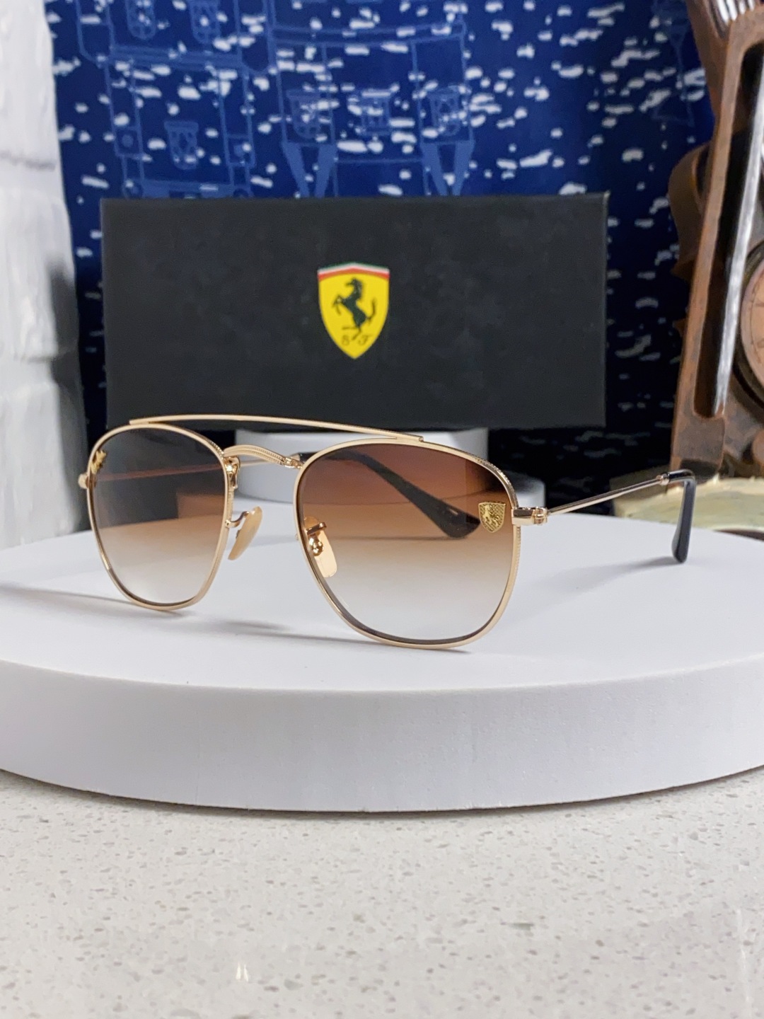 RayBan雷朋&法拉利联名 2025新款双梁小框复古个性 前卫 墨镜潮酷模特款板材高质感物美 RB35