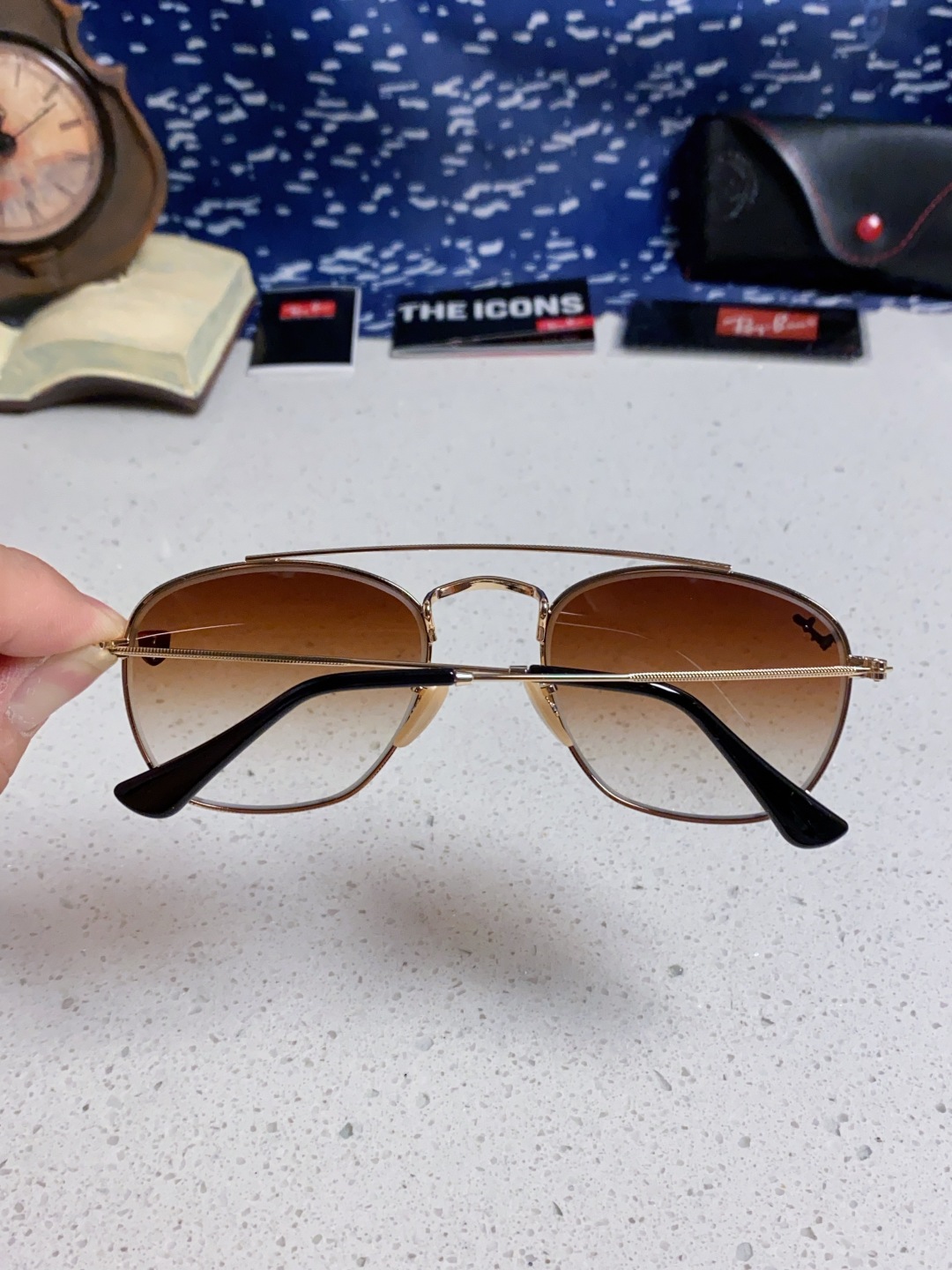 RayBan雷朋&法拉利联名 2025新款双梁小框复古个性 前卫 墨镜潮酷模特款板材高质感物美 RB35