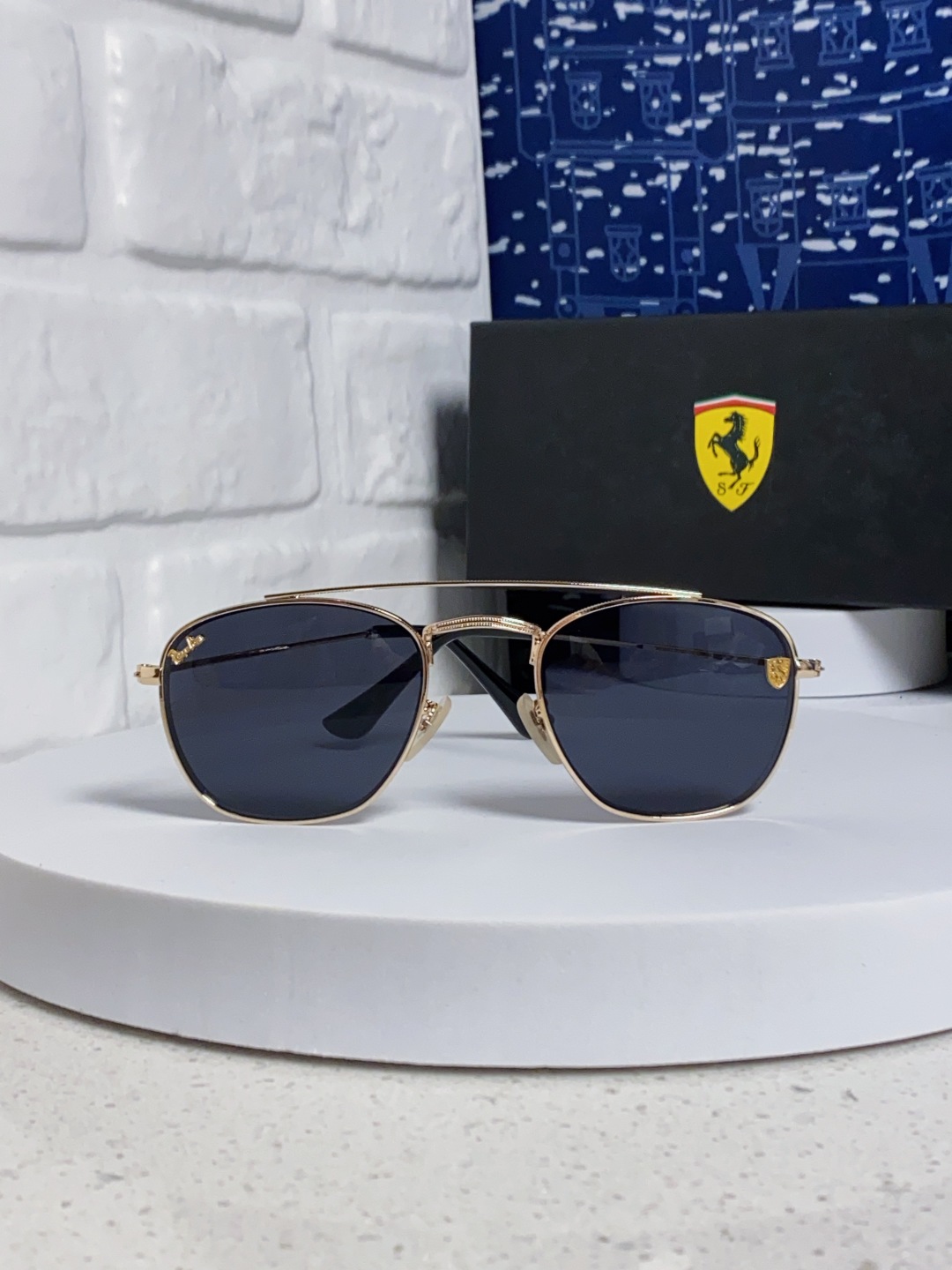 RayBan雷朋&法拉利联名 2025新款双梁小框复古个性 前卫 墨镜潮酷模特款板材高质感物美 RB35