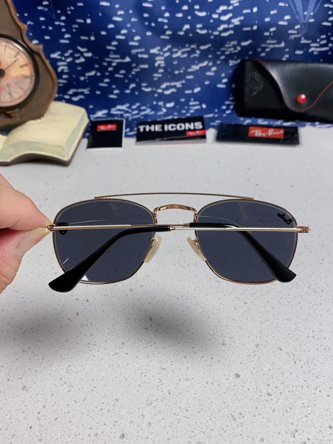 RayBan雷朋&法拉利联名 2025新款双梁小框复古个性 前卫 墨镜潮酷模特款板材高质感物美 RB35