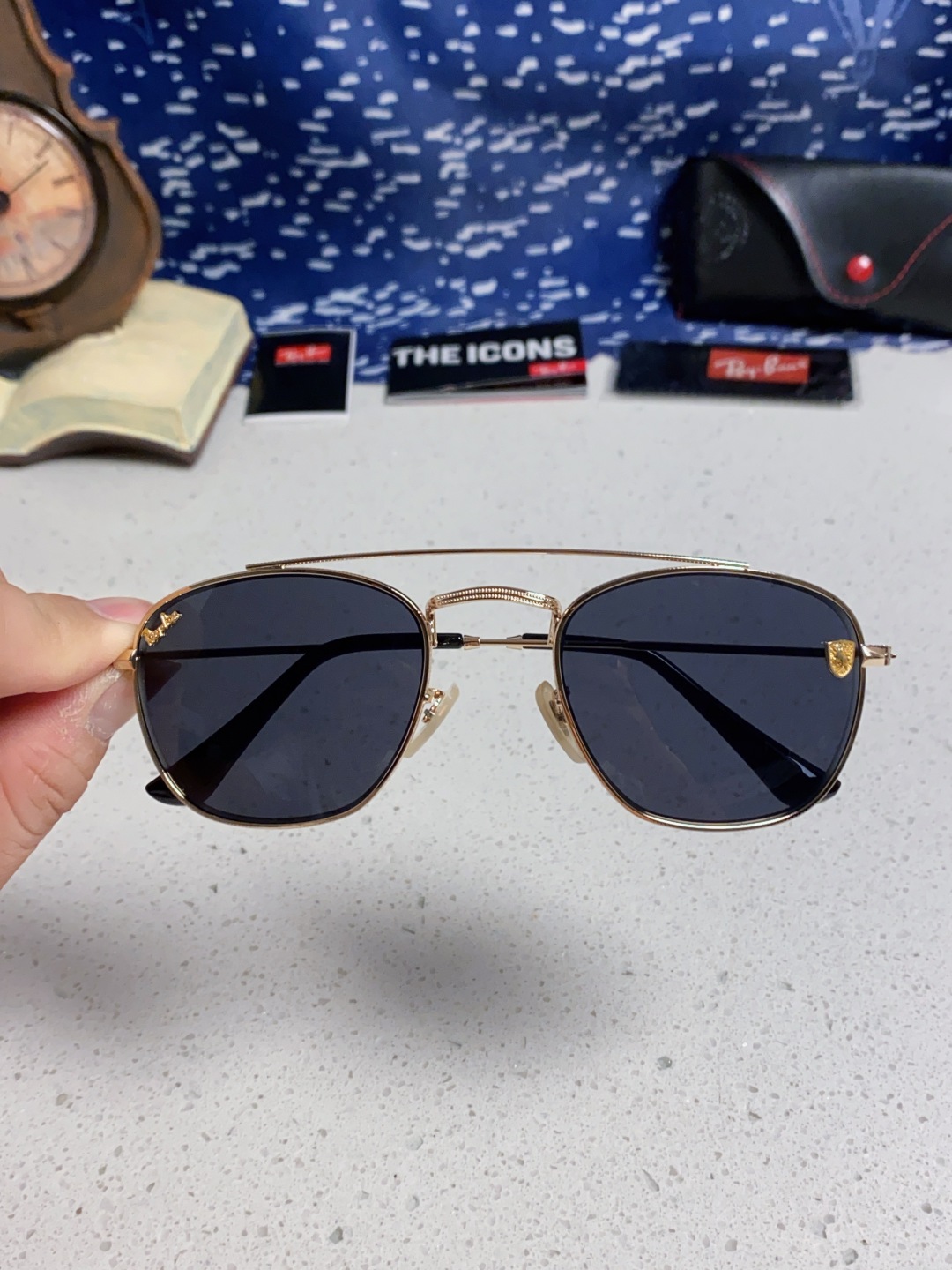 RayBan雷朋&法拉利联名 2025新款双梁小框复古个性 前卫 墨镜潮酷模特款板材高质感物美 RB35