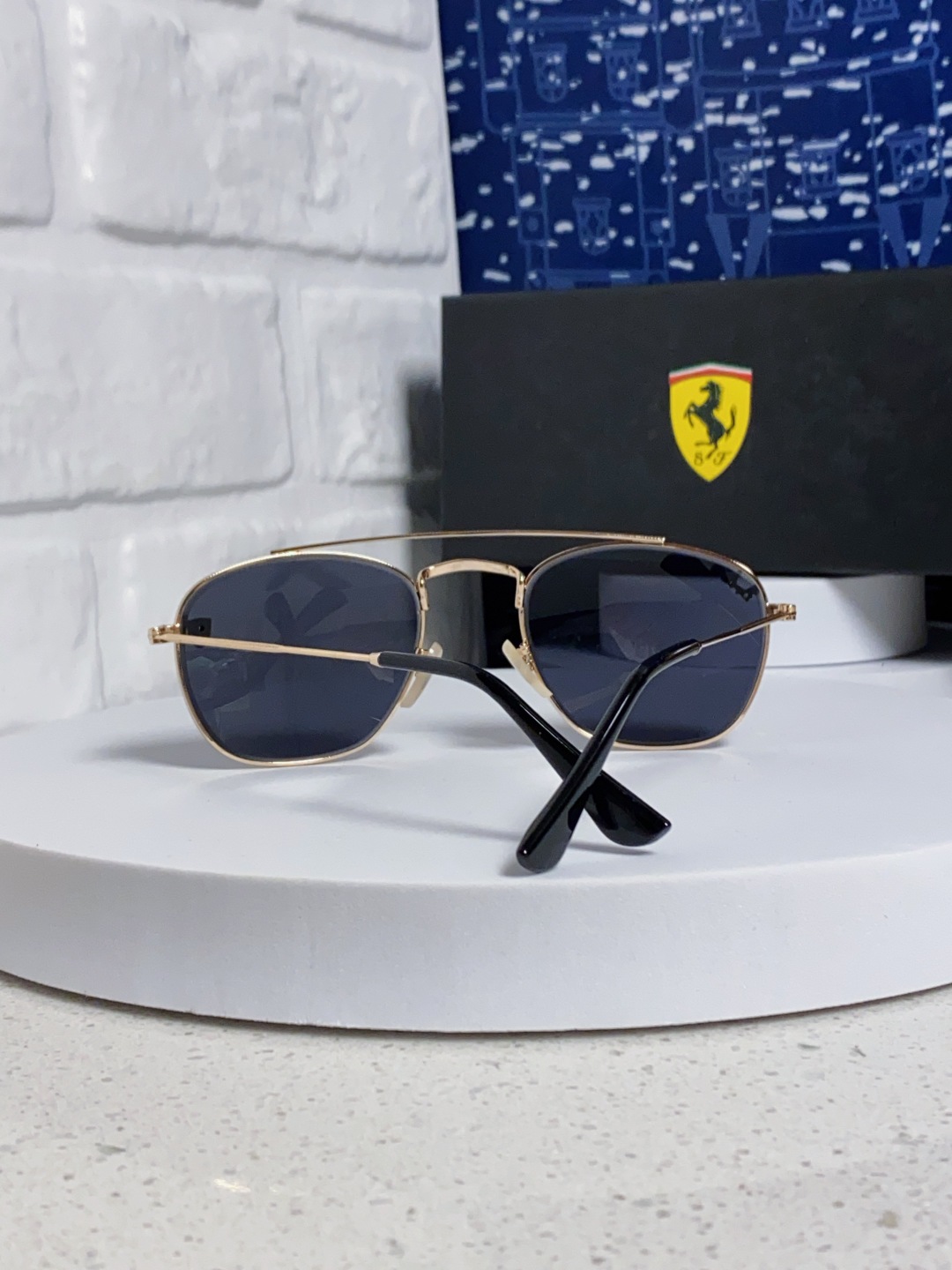 RayBan雷朋&法拉利联名 2025新款双梁小框复古个性 前卫 墨镜潮酷模特款板材高质感物美 RB35