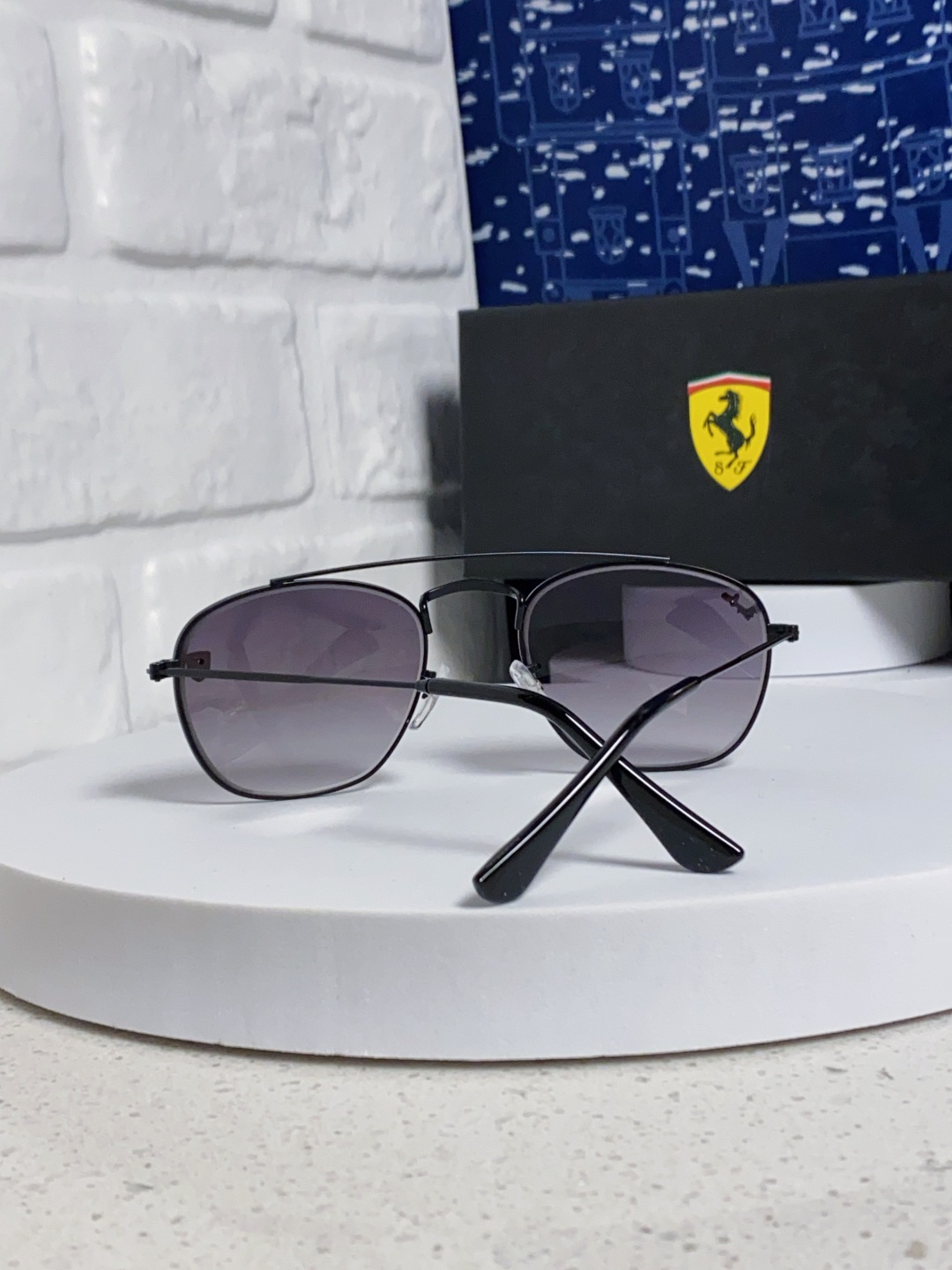 RayBan雷朋&法拉利联名 2025新款双梁小框复古个性 前卫 墨镜潮酷模特款板材高质感物美 RB35