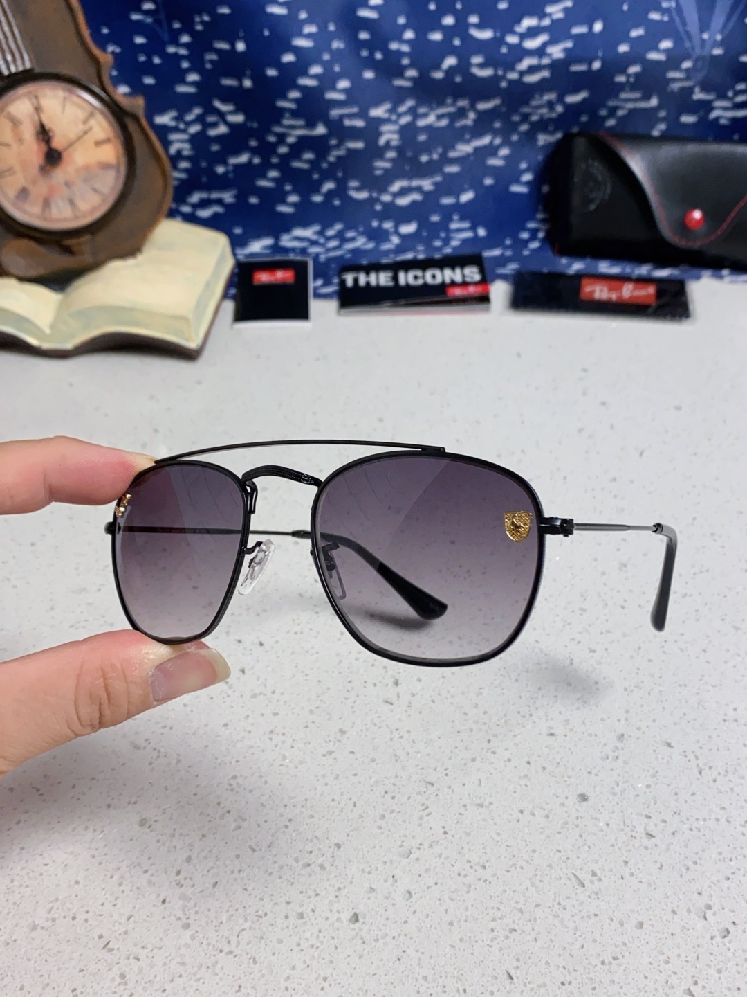 RayBan雷朋&法拉利联名 2025新款双梁小框复古个性 前卫 墨镜潮酷模特款板材高质感物美 RB35