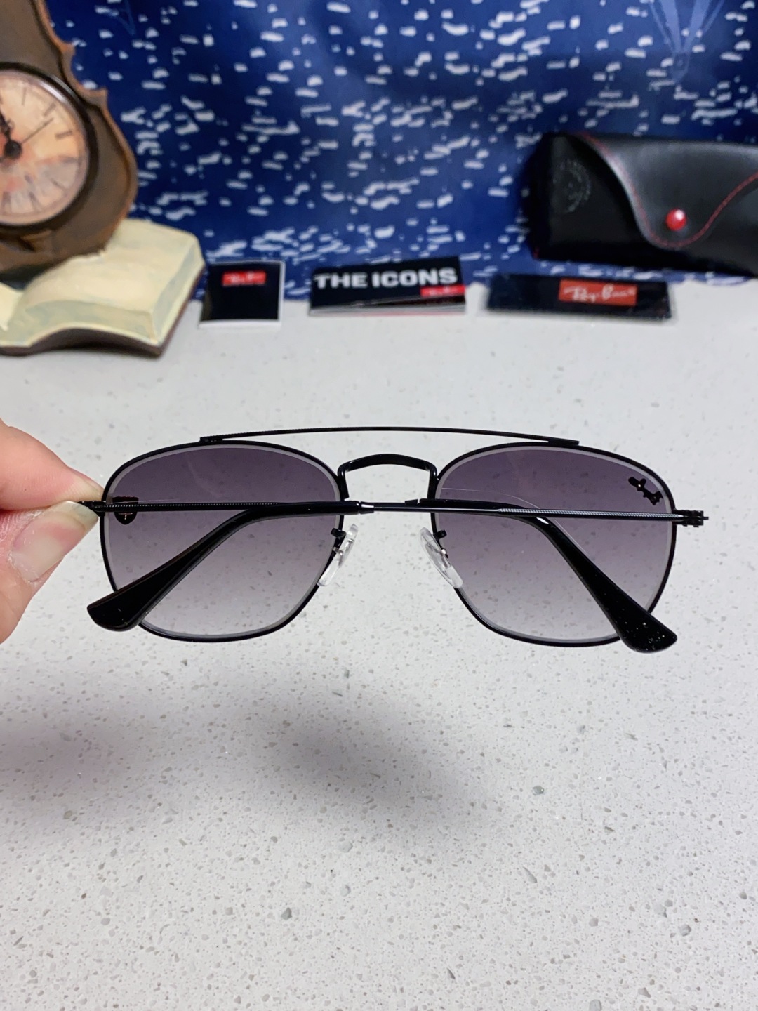 RayBan雷朋&法拉利联名 2025新款双梁小框复古个性 前卫 墨镜潮酷模特款板材高质感物美 RB35