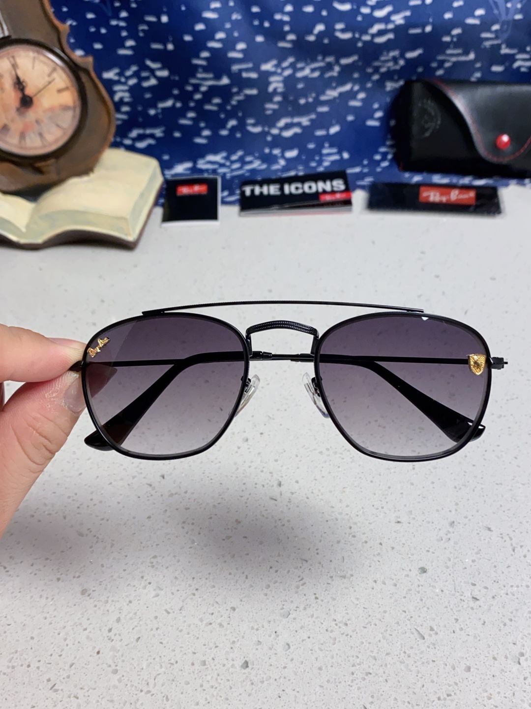 RayBan雷朋&法拉利联名 2025新款双梁小框复古个性 前卫 墨镜潮酷模特款板材高质感物美 RB35