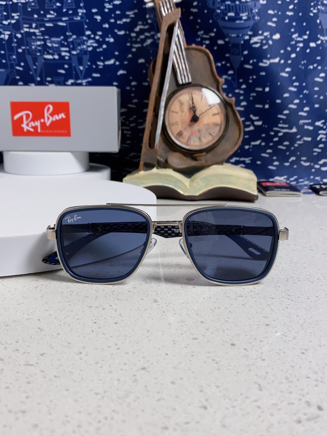 RayBan雷朋 2025新款外贸金属INS风方形时尚个性大框太阳镜个性复古男女潮墨镜 碳纤维 风挡风镜