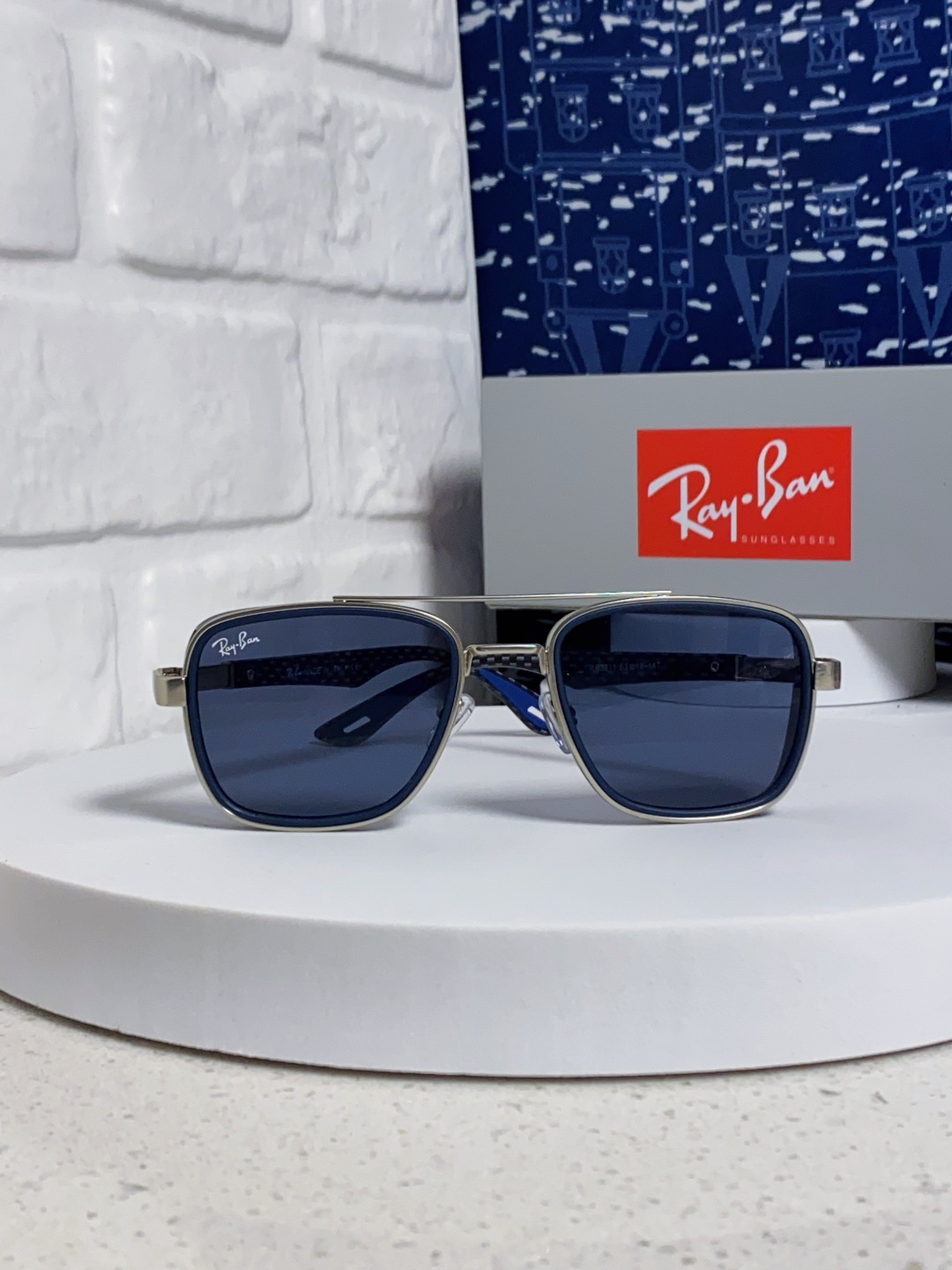 RayBan雷朋 2025新款外贸金属INS风方形时尚个性大框太阳镜个性复古男女潮墨镜 碳纤维 风挡风镜