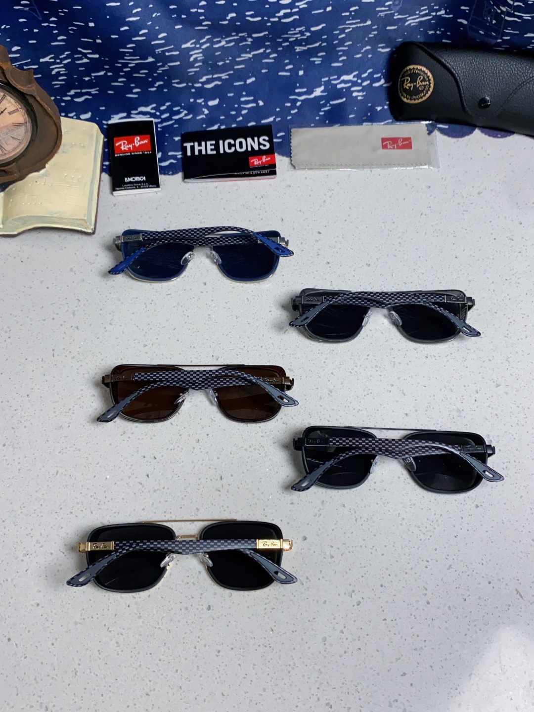 RayBan雷朋 2025新款外贸金属INS风方形时尚个性大框太阳镜个性复古男女潮墨镜 碳纤维 风挡风镜