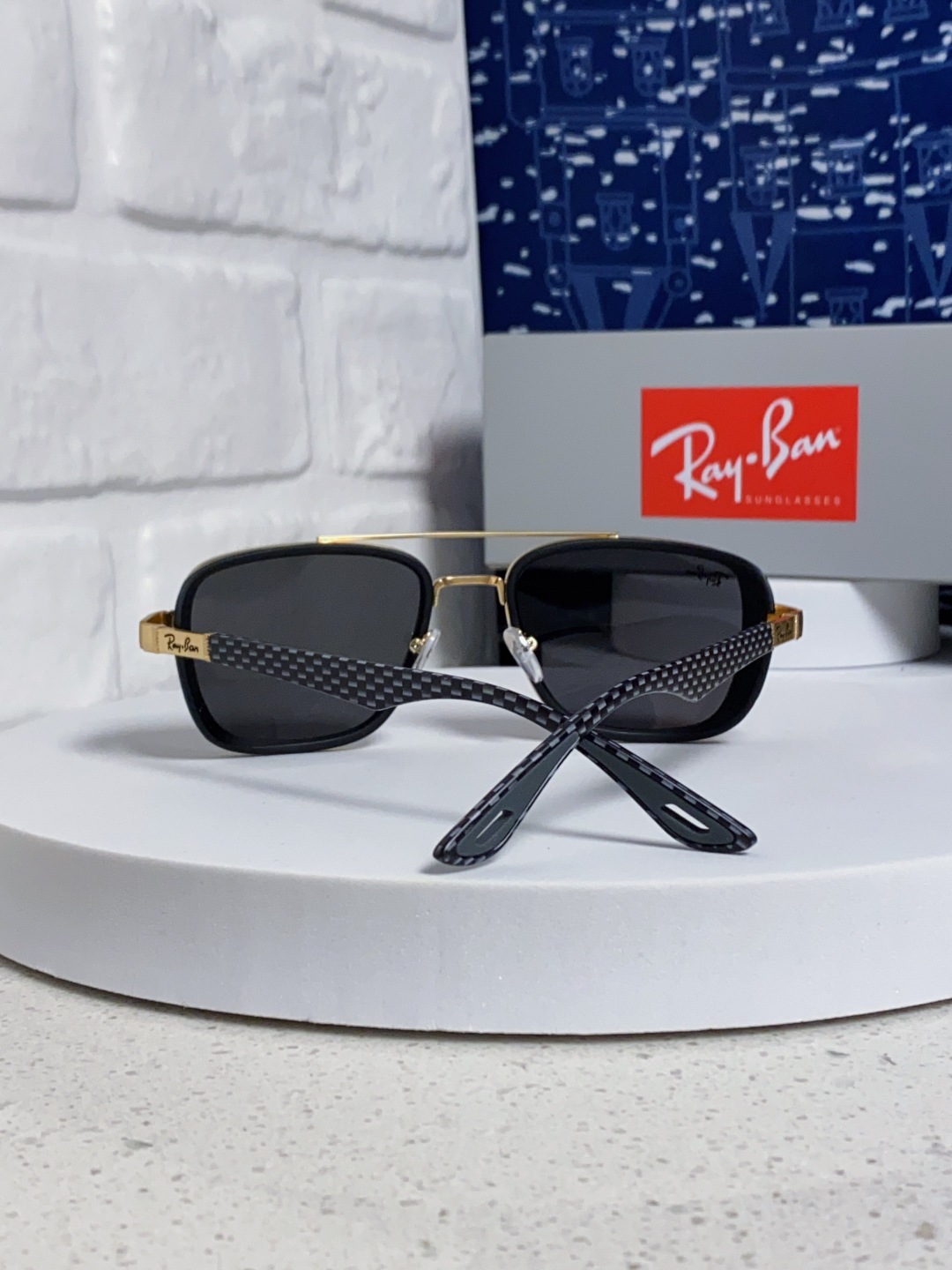 RayBan雷朋 2025新款外贸金属INS风方形时尚个性大框太阳镜个性复古男女潮墨镜 碳纤维 风挡风镜