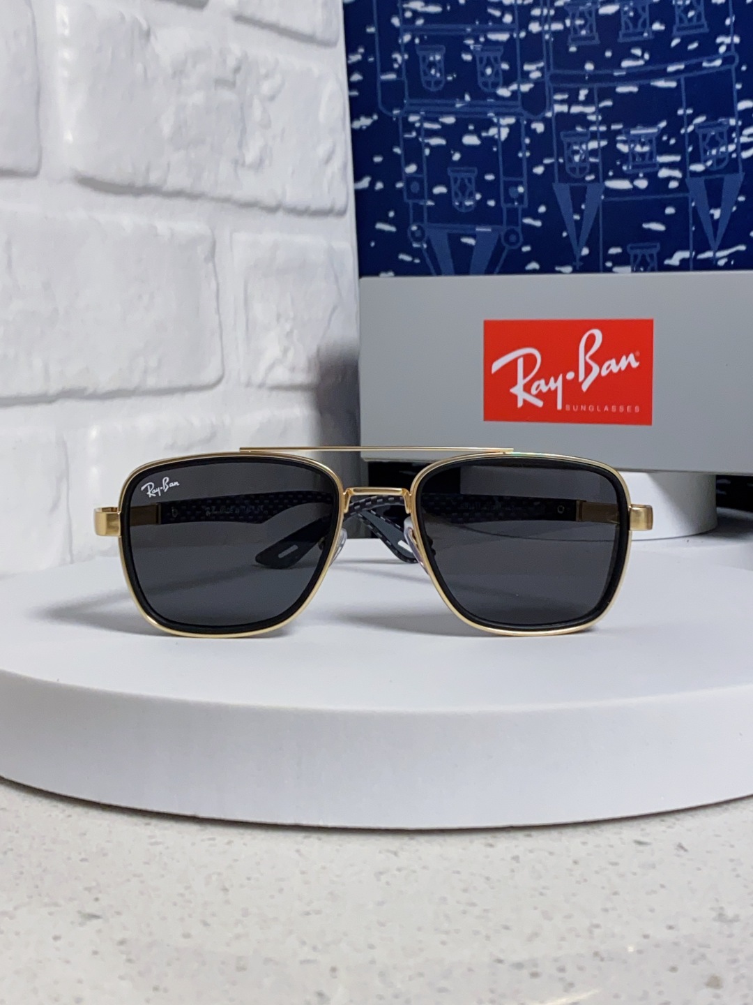 RayBan雷朋 2025新款外贸金属INS风方形时尚个性大框太阳镜个性复古男女潮墨镜 碳纤维 风挡风镜