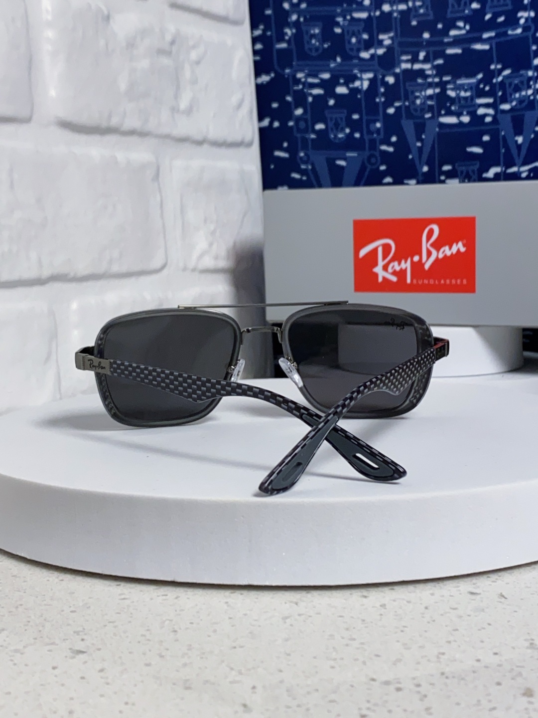 RayBan雷朋 2025新款外贸金属INS风方形时尚个性大框太阳镜个性复古男女潮墨镜 碳纤维 风挡风镜