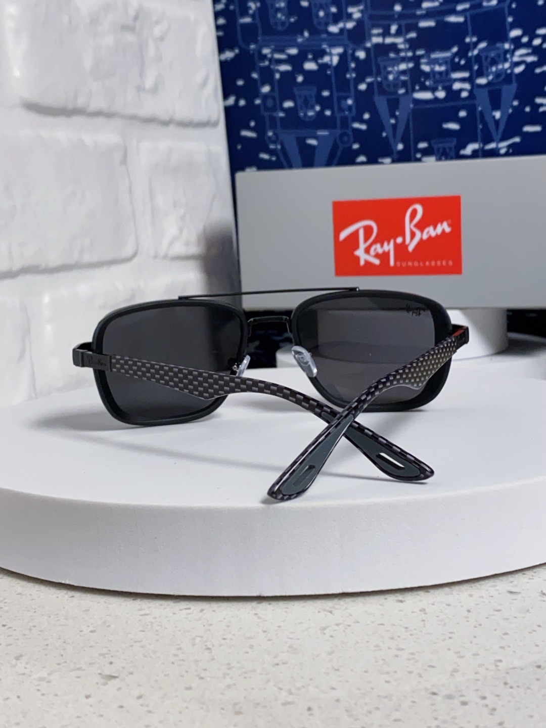 RayBan雷朋 2025新款外贸金属INS风方形时尚个性大框太阳镜个性复古男女潮墨镜 碳纤维 风挡风镜