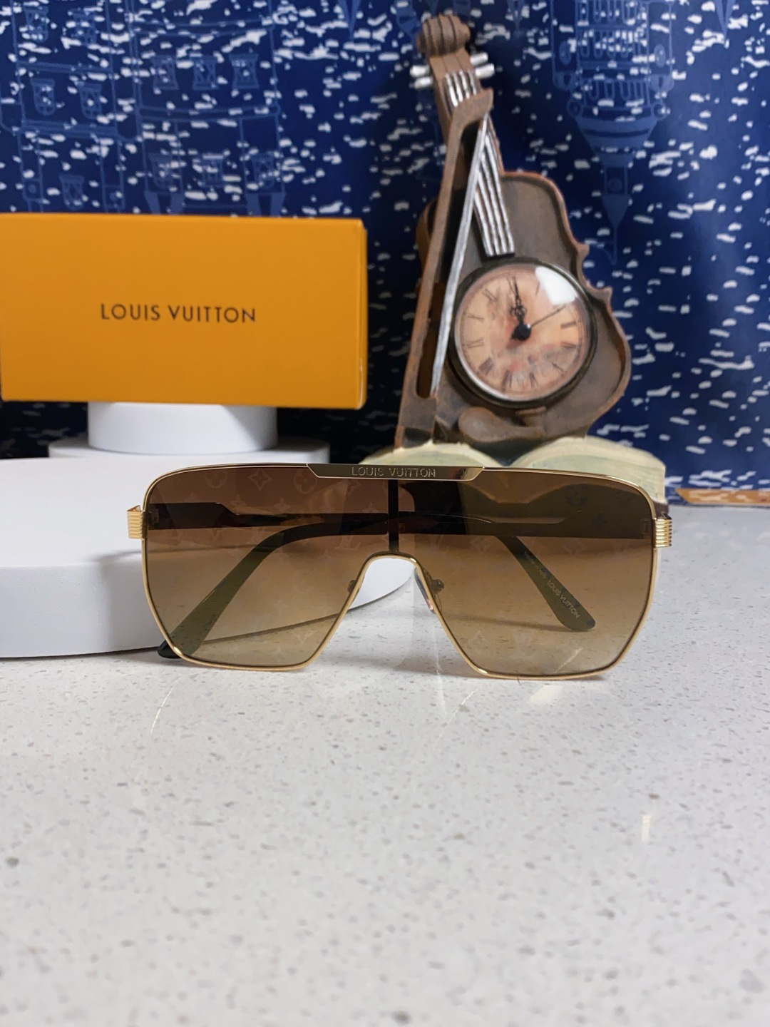 LouisVuitton路易威登 2025新款LV欧美高端男方框连体护目太阳眼欧洲站博主开车防紫外线墨镜