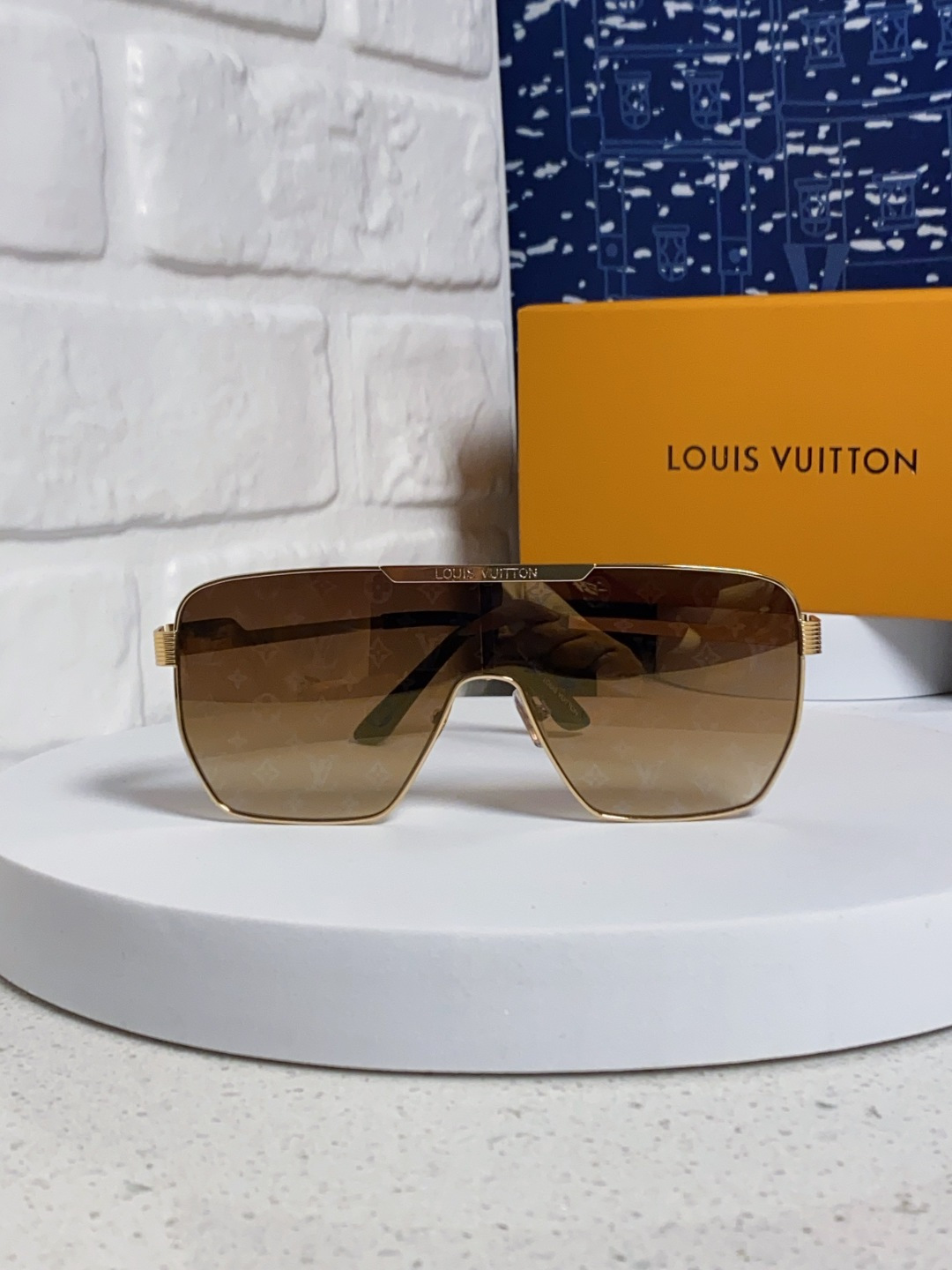 LouisVuitton路易威登 2025新款LV欧美高端男方框连体护目太阳眼欧洲站博主开车防紫外线墨镜