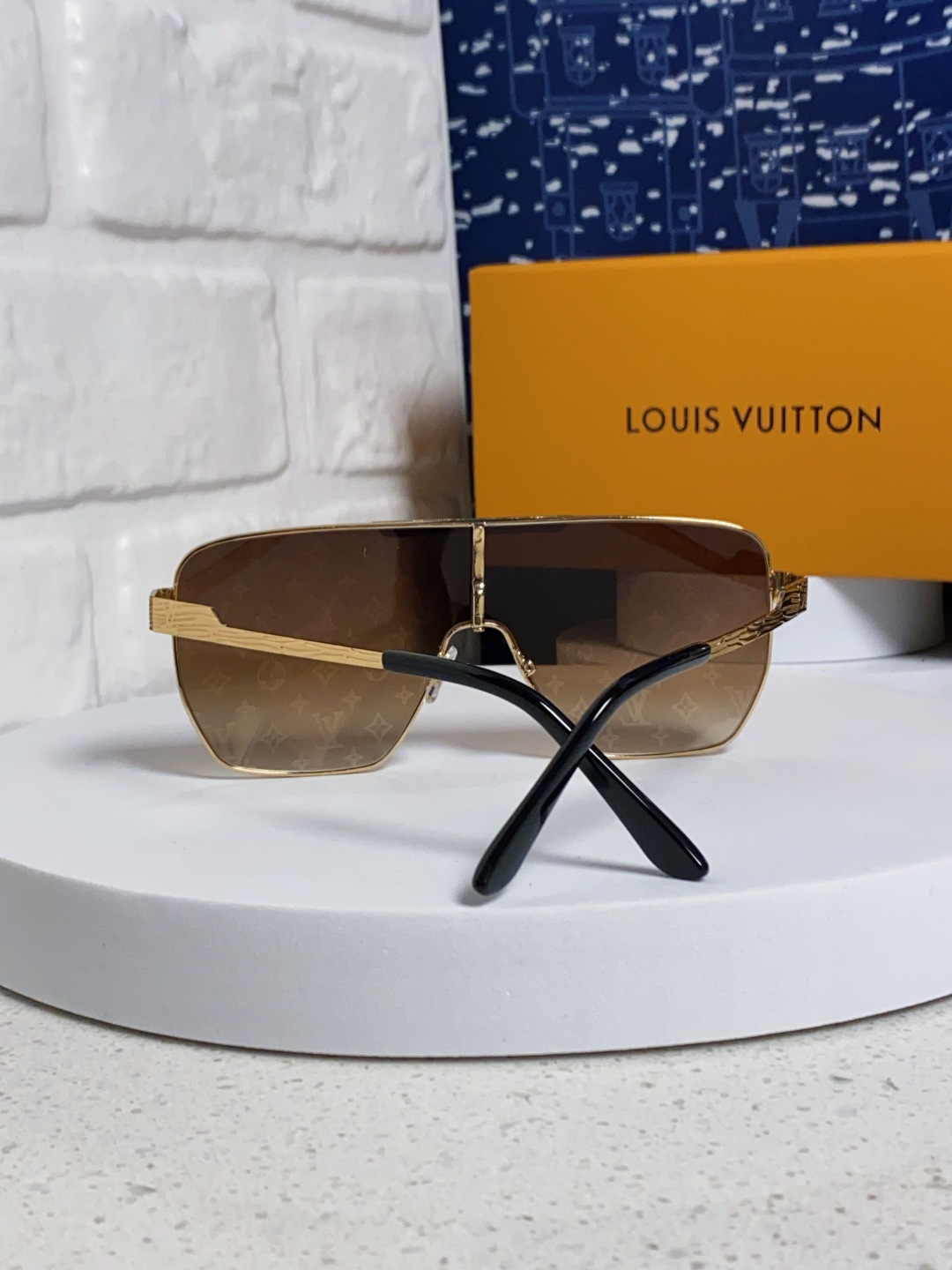 LouisVuitton路易威登 2025新款LV欧美高端男方框连体护目太阳眼欧洲站博主开车防紫外线墨镜