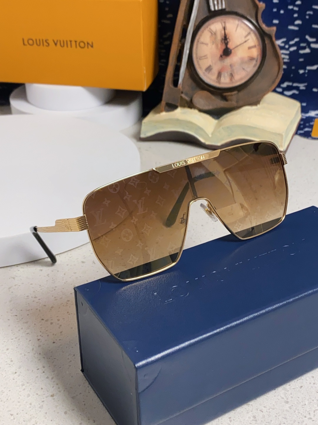 LouisVuitton路易威登 2025新款LV欧美高端男方框连体护目太阳眼欧洲站博主开车防紫外线墨镜