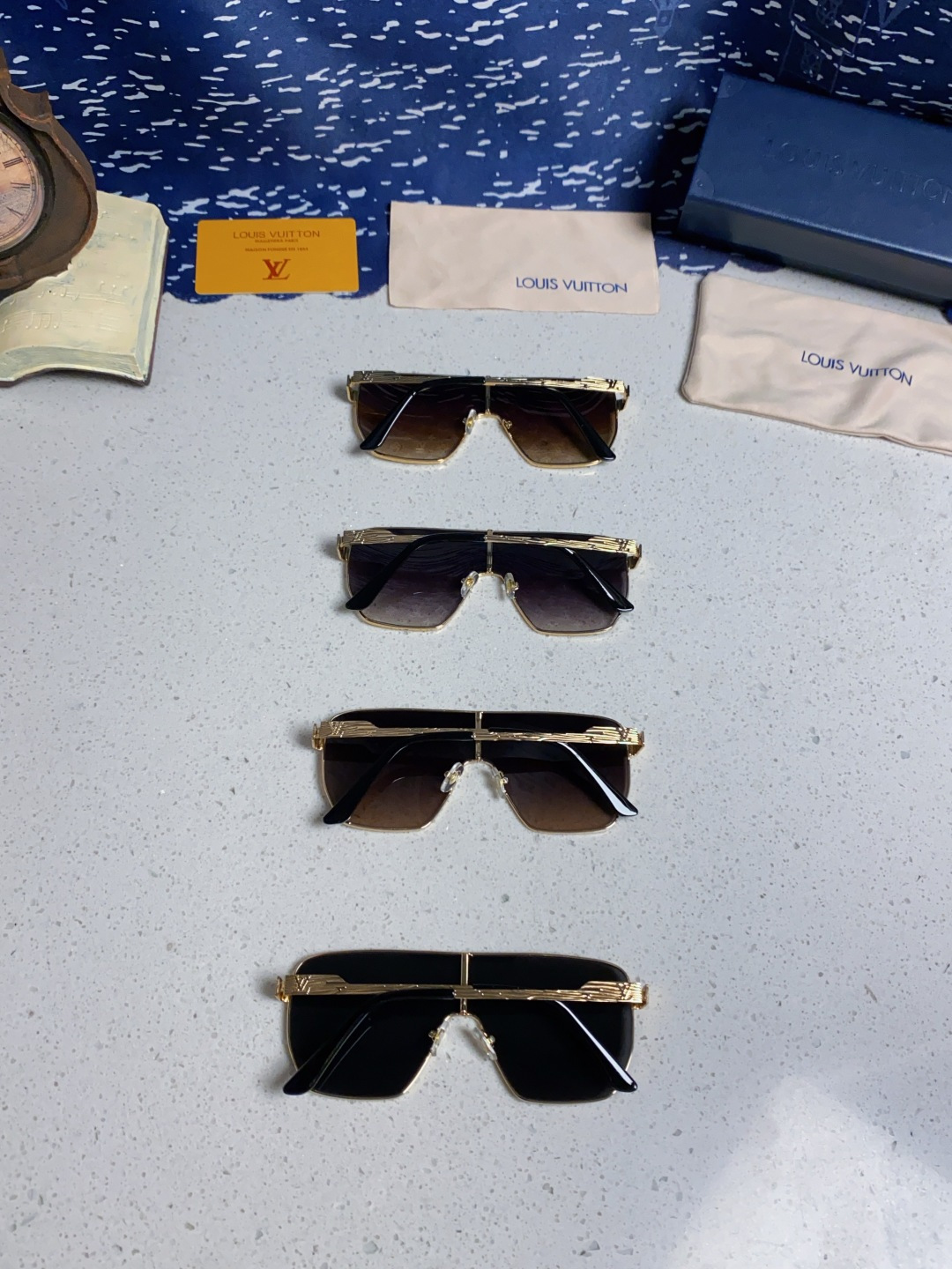 LouisVuitton路易威登 2025新款LV欧美高端男方框连体护目太阳眼欧洲站博主开车防紫外线墨镜