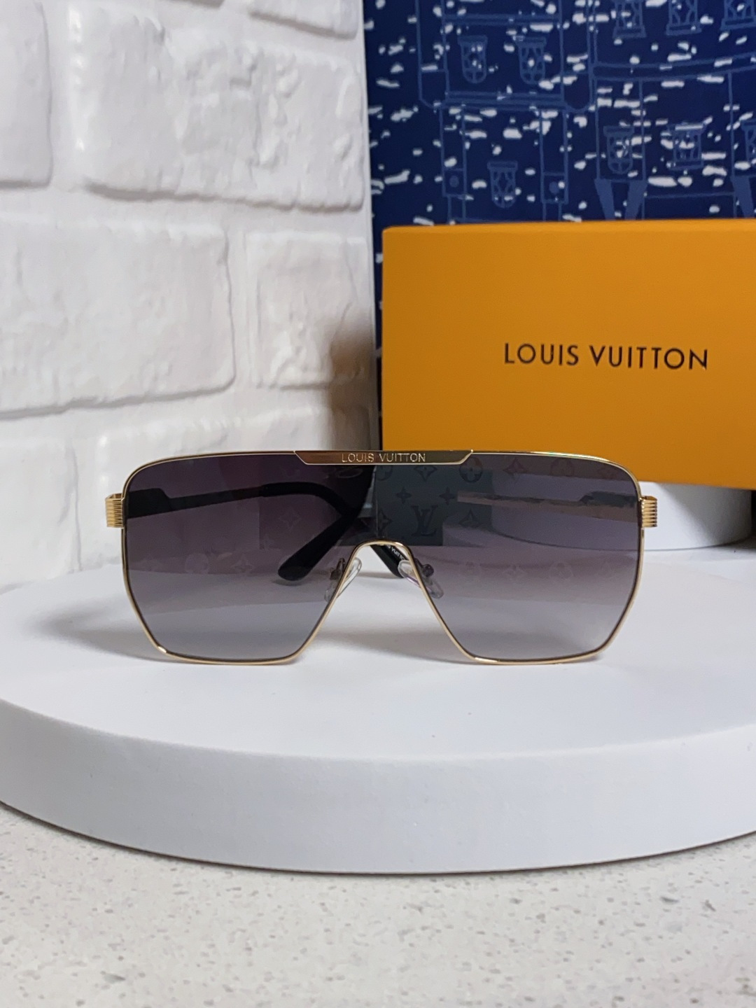 LouisVuitton路易威登 2025新款LV欧美高端男方框连体护目太阳眼欧洲站博主开车防紫外线墨镜