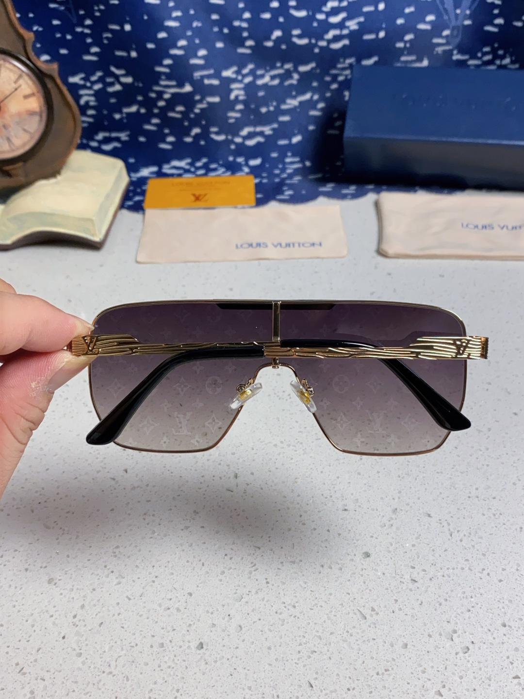 LouisVuitton路易威登 2025新款LV欧美高端男方框连体护目太阳眼欧洲站博主开车防紫外线墨镜