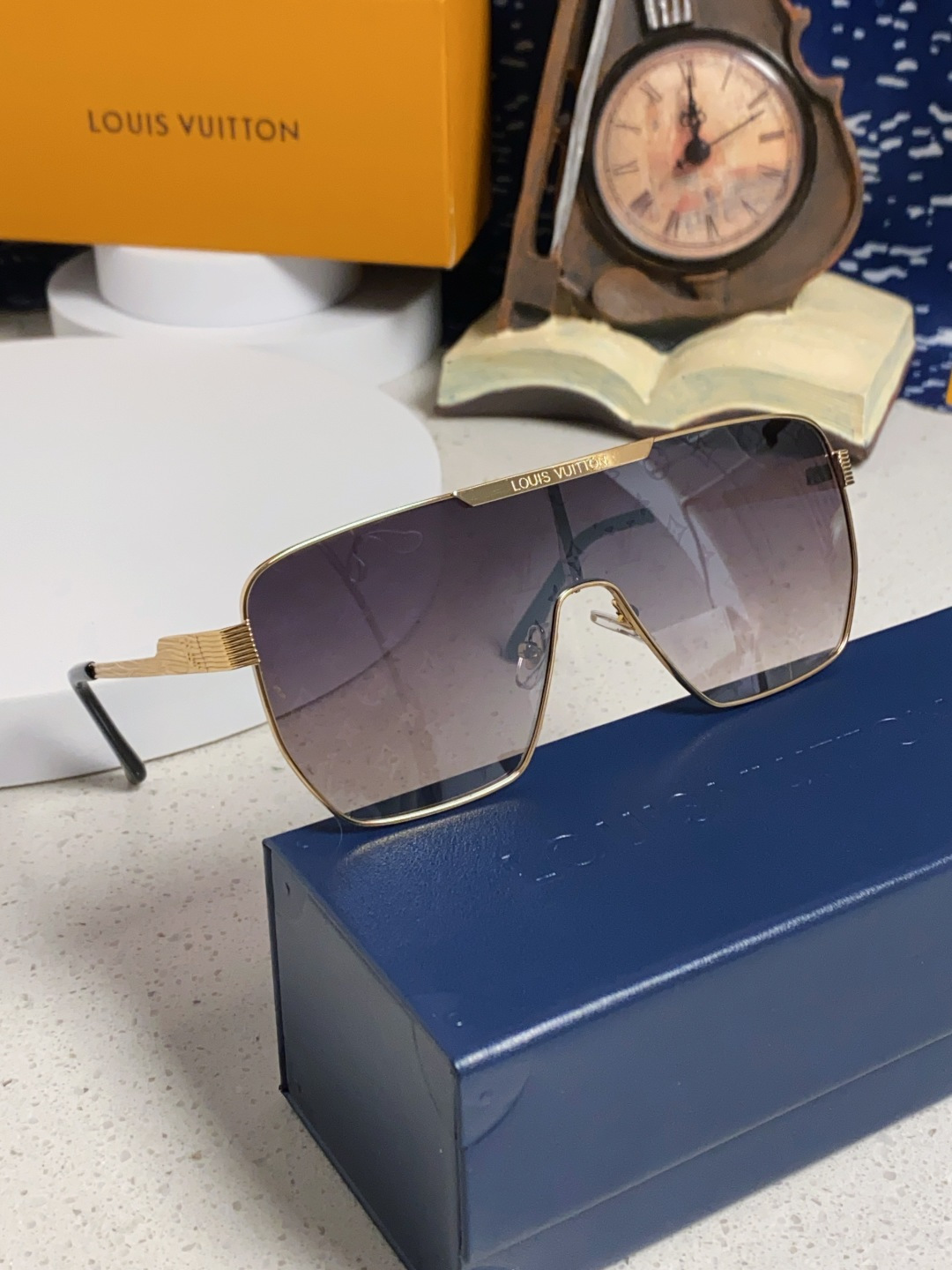 LouisVuitton路易威登 2025新款LV欧美高端男方框连体护目太阳眼欧洲站博主开车防紫外线墨镜