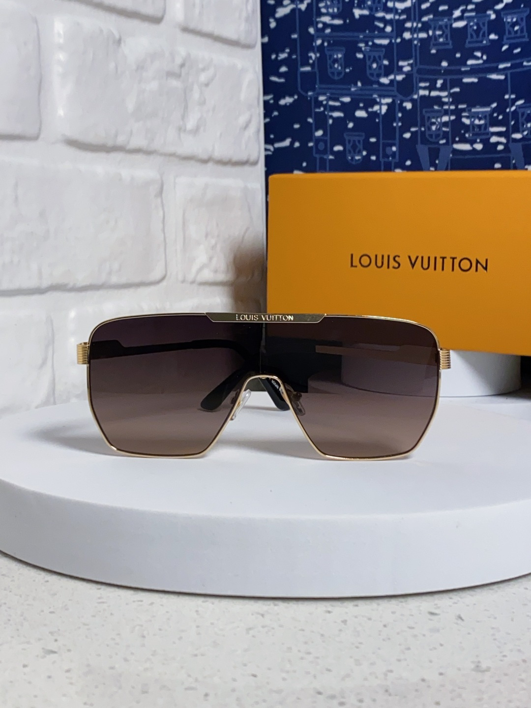 LouisVuitton路易威登 2025新款LV欧美高端男方框连体护目太阳眼欧洲站博主开车防紫外线墨镜