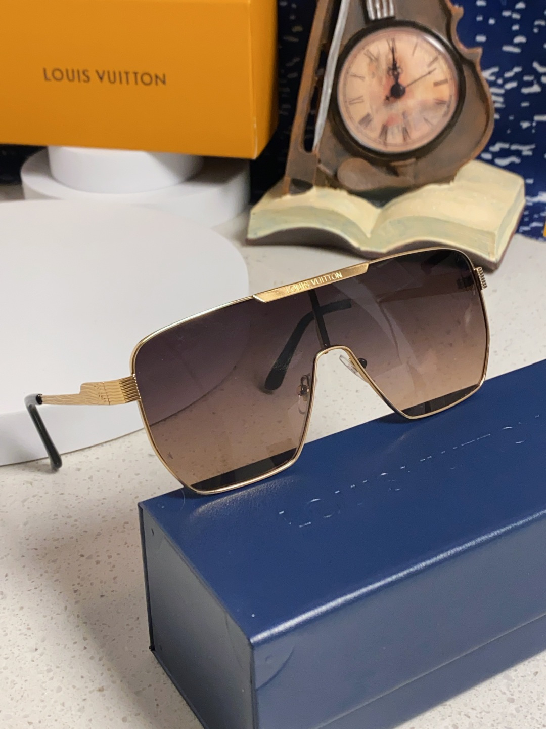 LouisVuitton路易威登 2025新款LV欧美高端男方框连体护目太阳眼欧洲站博主开车防紫外线墨镜
