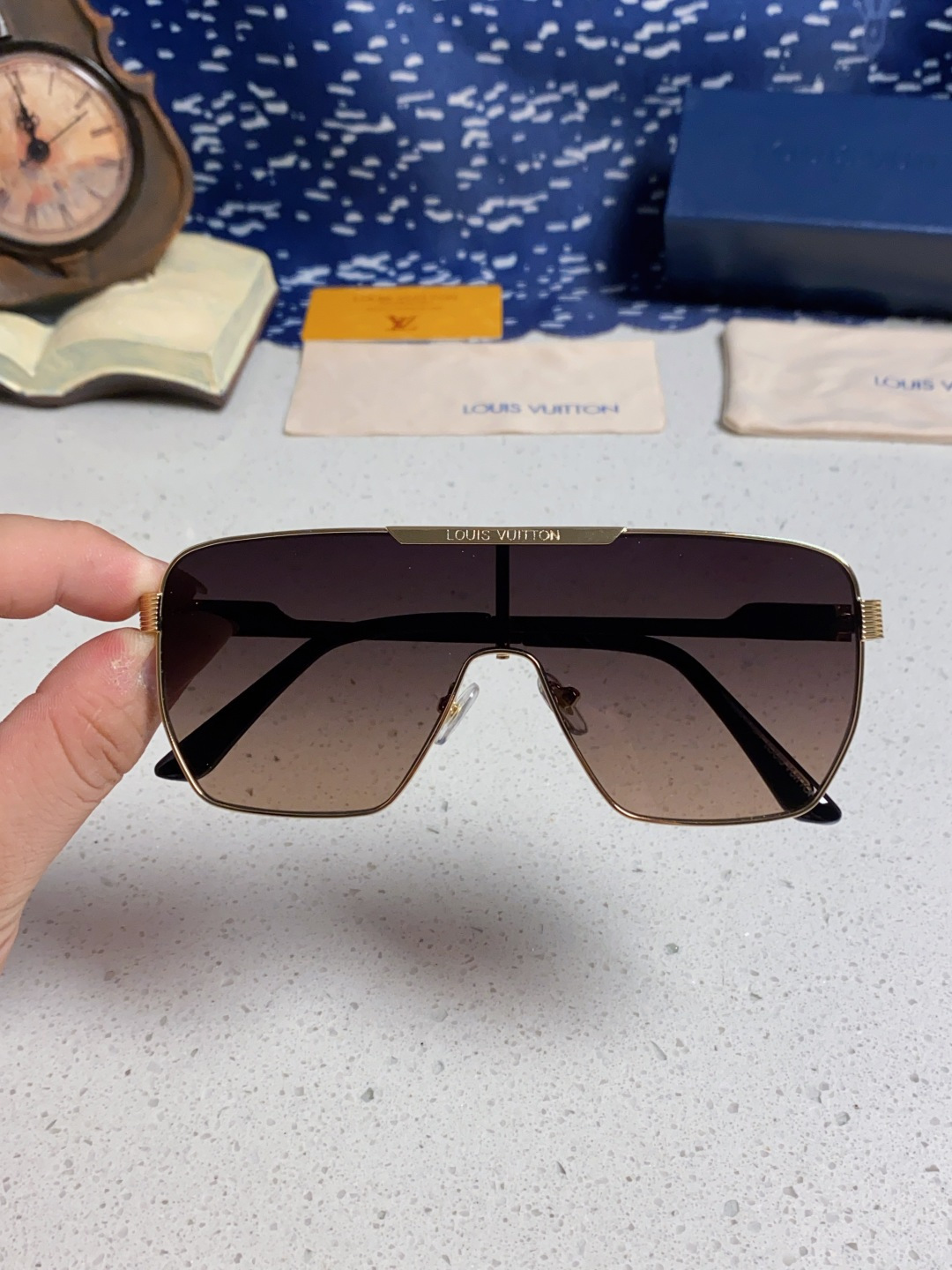 LouisVuitton路易威登 2025新款LV欧美高端男方框连体护目太阳眼欧洲站博主开车防紫外线墨镜