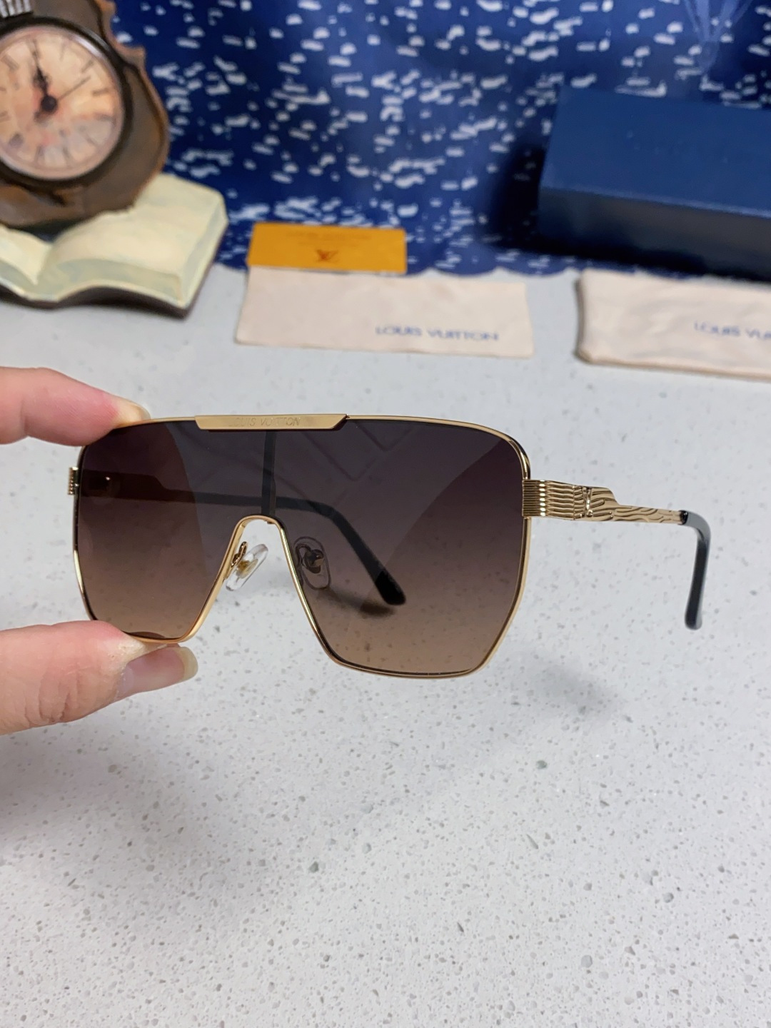 LouisVuitton路易威登 2025新款LV欧美高端男方框连体护目太阳眼欧洲站博主开车防紫外线墨镜