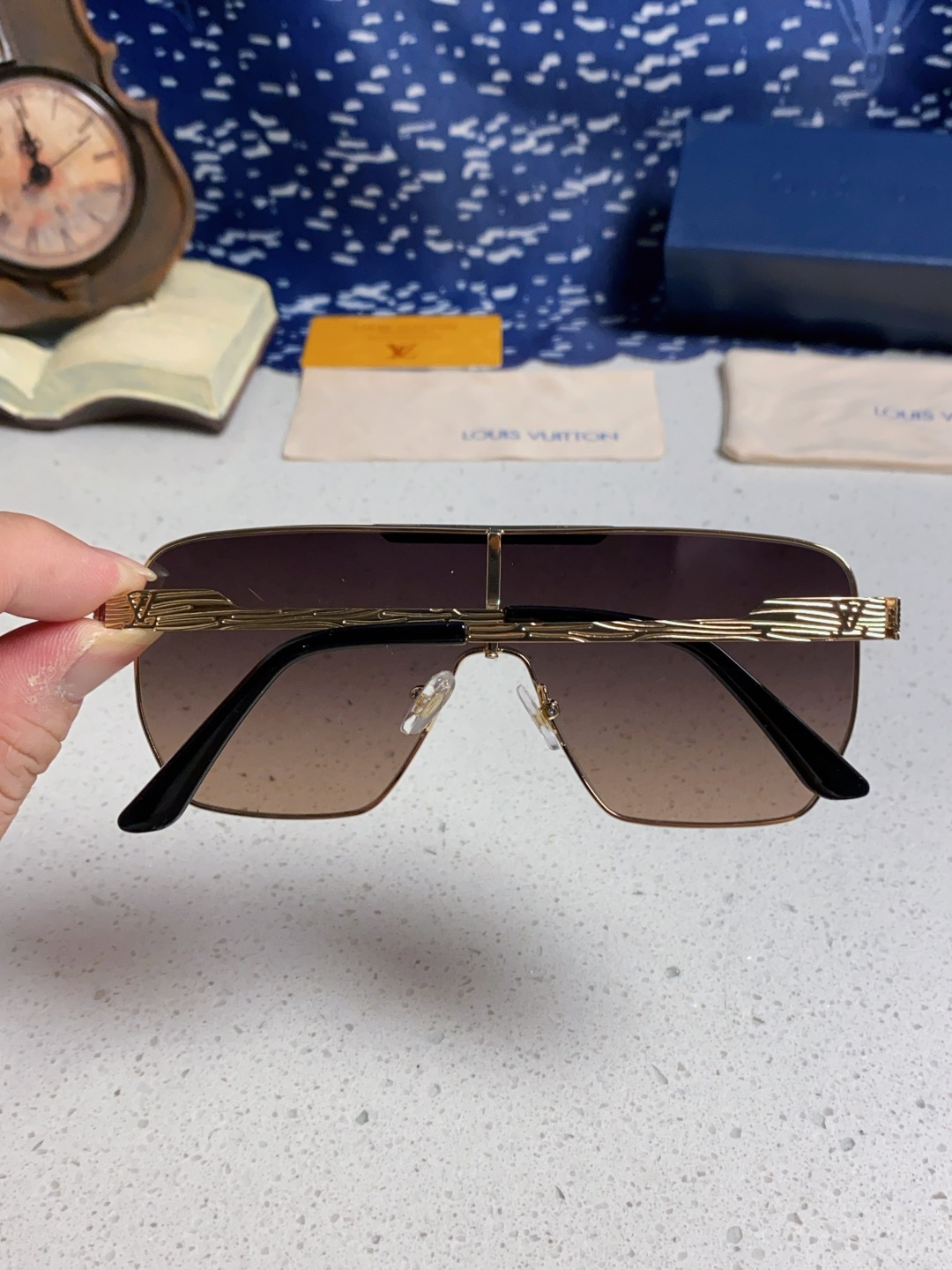 LouisVuitton路易威登 2025新款LV欧美高端男方框连体护目太阳眼欧洲站博主开车防紫外线墨镜