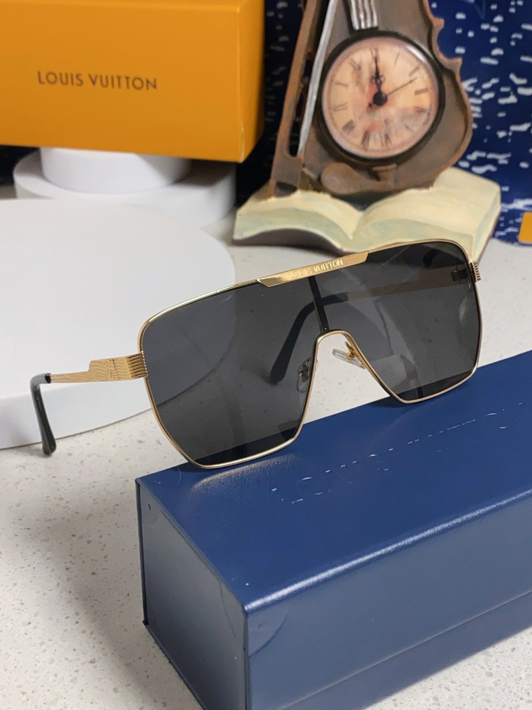 LouisVuitton路易威登 2025新款LV欧美高端男方框连体护目太阳眼欧洲站博主开车防紫外线墨镜