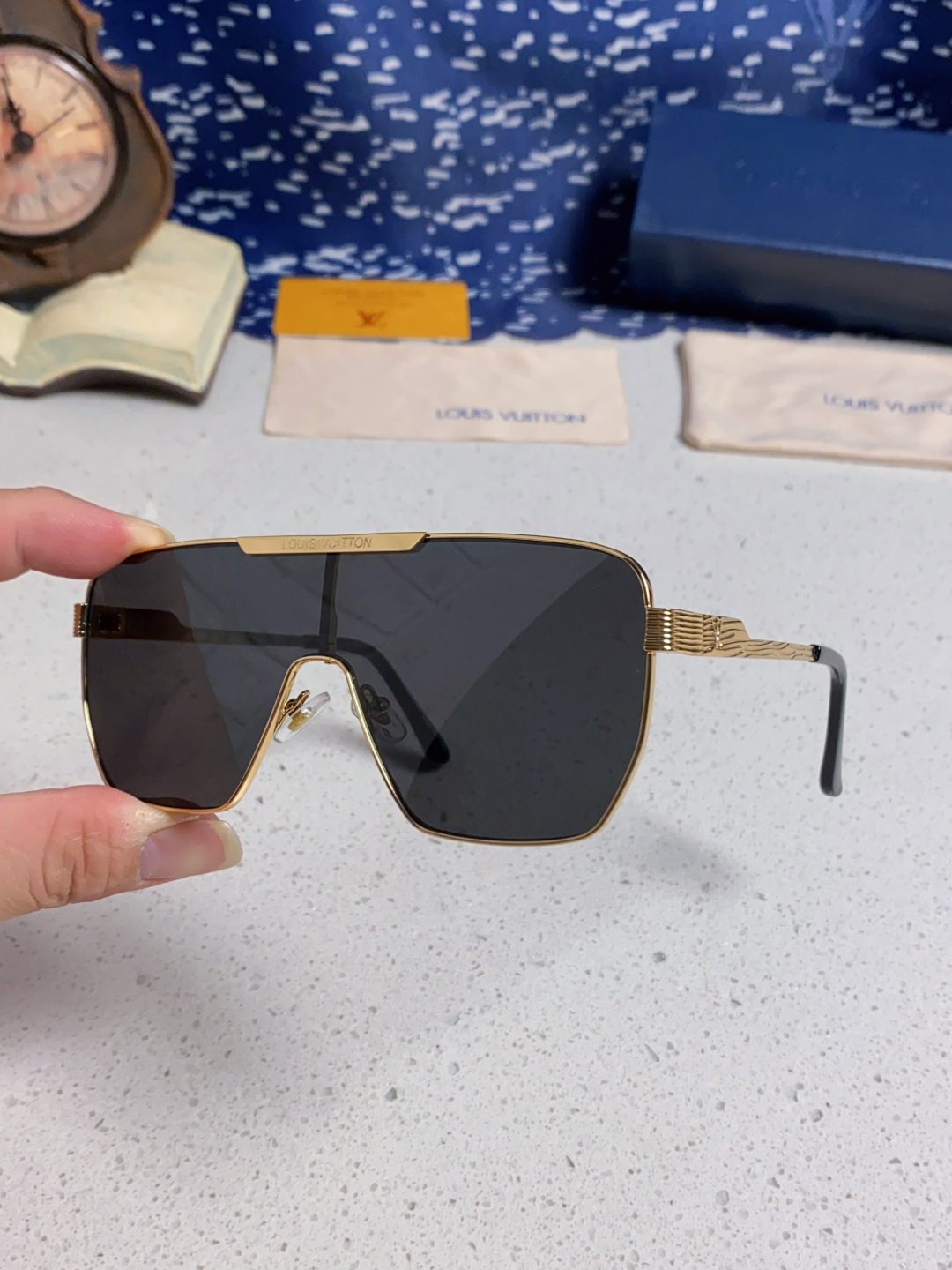 LouisVuitton路易威登 2025新款LV欧美高端男方框连体护目太阳眼欧洲站博主开车防紫外线墨镜