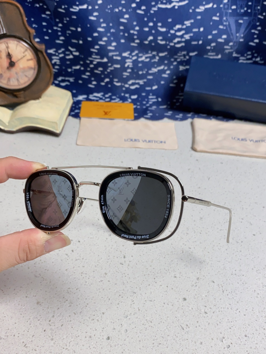 LouisVuitton路易威登 2025新款欧美男女圆框LV个性复古太阳眼欧洲站小红书前卫镂空防晒墨镜