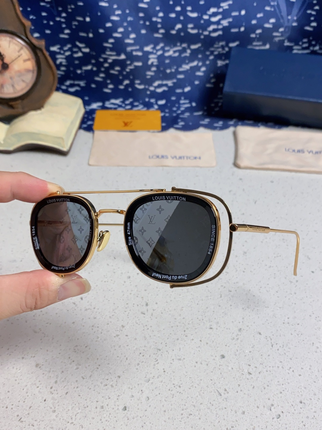 LouisVuitton路易威登 2025新款欧美男女圆框LV个性复古太阳眼欧洲站小红书前卫镂空防晒墨镜