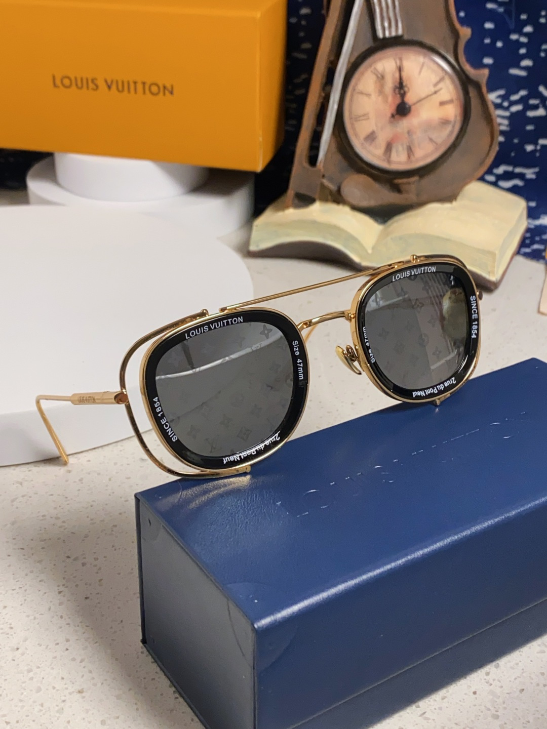 LouisVuitton路易威登 2025新款欧美男女圆框LV个性复古太阳眼欧洲站小红书前卫镂空防晒墨镜