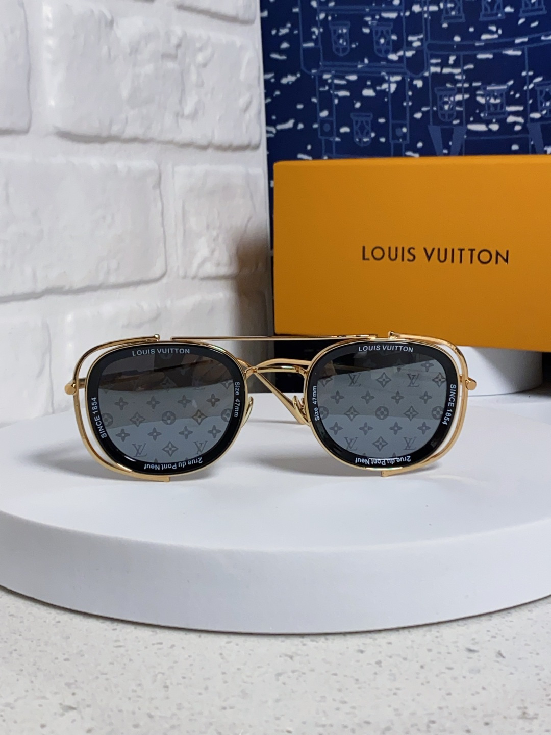 LouisVuitton路易威登 2025新款欧美男女圆框LV个性复古太阳眼欧洲站小红书前卫镂空防晒墨镜