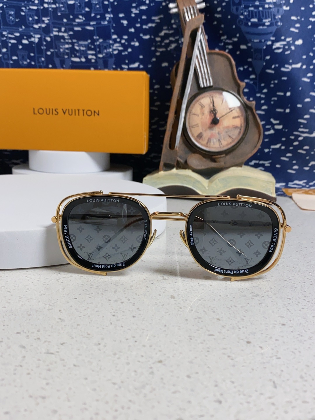 LouisVuitton路易威登 2025新款欧美男女圆框LV个性复古太阳眼欧洲站小红书前卫镂空防晒墨镜