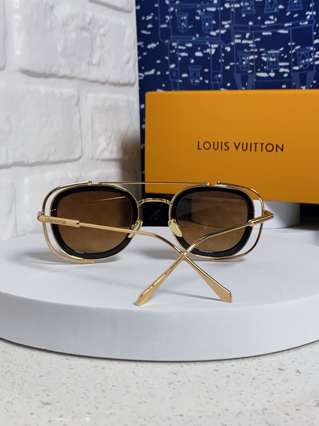 LouisVuitton路易威登 2025新款欧美男女圆框LV个性复古太阳眼欧洲站小红书前卫镂空防晒墨镜