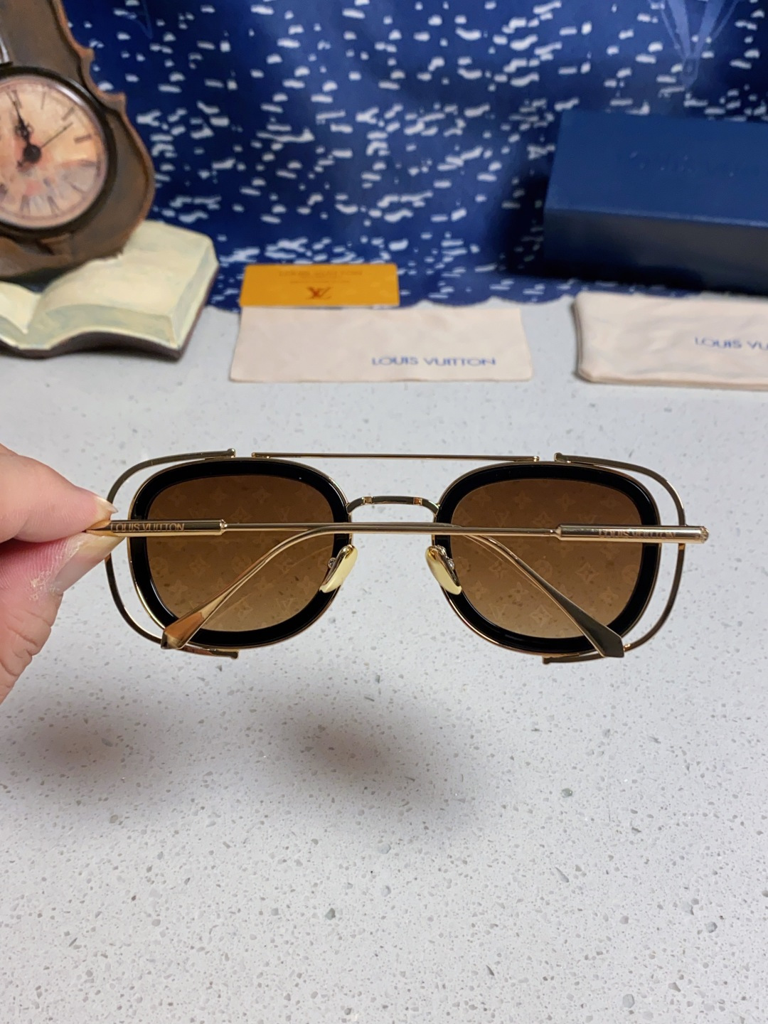LouisVuitton路易威登 2025新款欧美男女圆框LV个性复古太阳眼欧洲站小红书前卫镂空防晒墨镜
