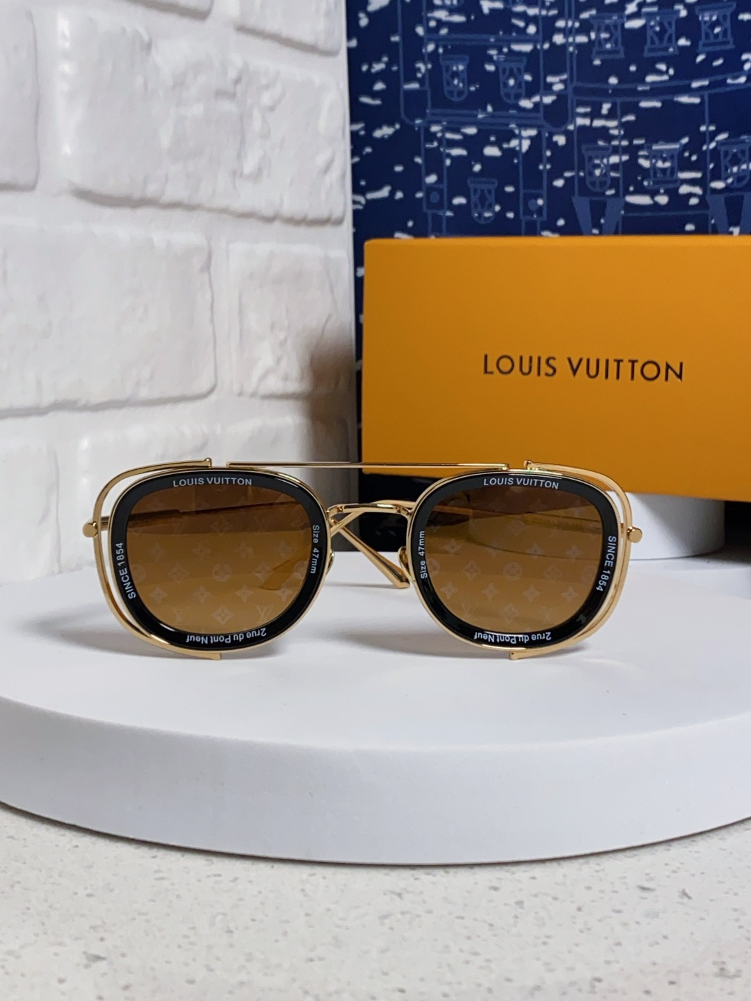 LouisVuitton路易威登 2025新款欧美男女圆框LV个性复古太阳眼欧洲站小红书前卫镂空防晒墨镜